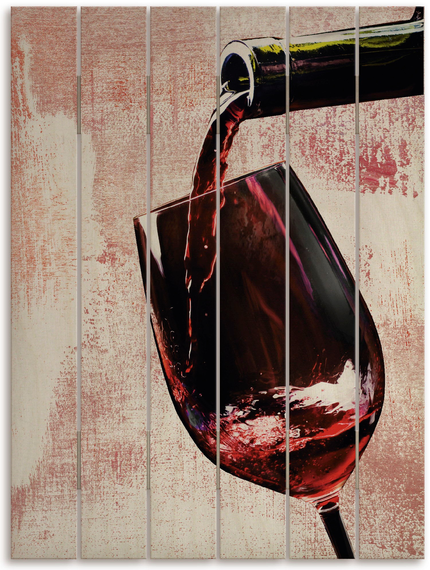 Artland Holzbild »Wein - Rotwein«, Wein Bilder, (1 St.)