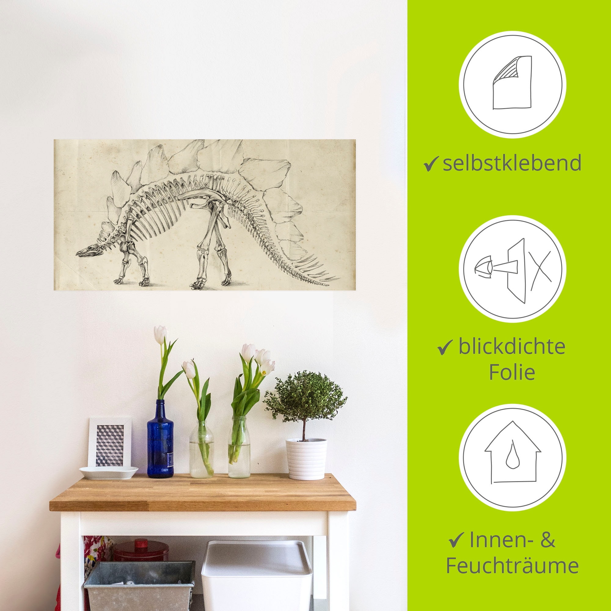 Artland Wandbild »Dinosaurier Lehre III«, Dinosaurier, (1 St.), als Alubild, Outdoorbild, Wandaufkleber in verschied. Grössen