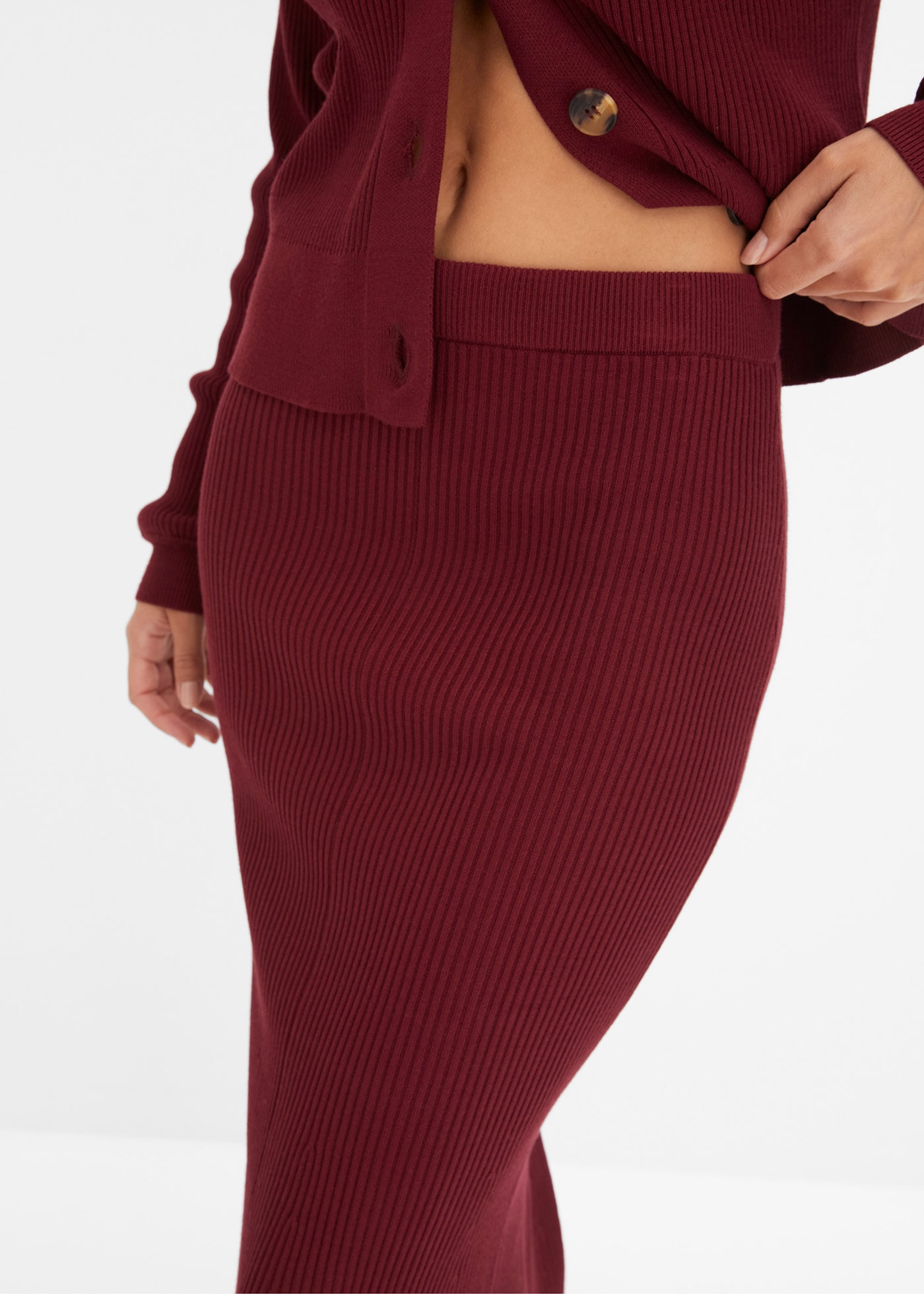 bonprix Jupe en tricot 3/4-Länge, mit Viskose