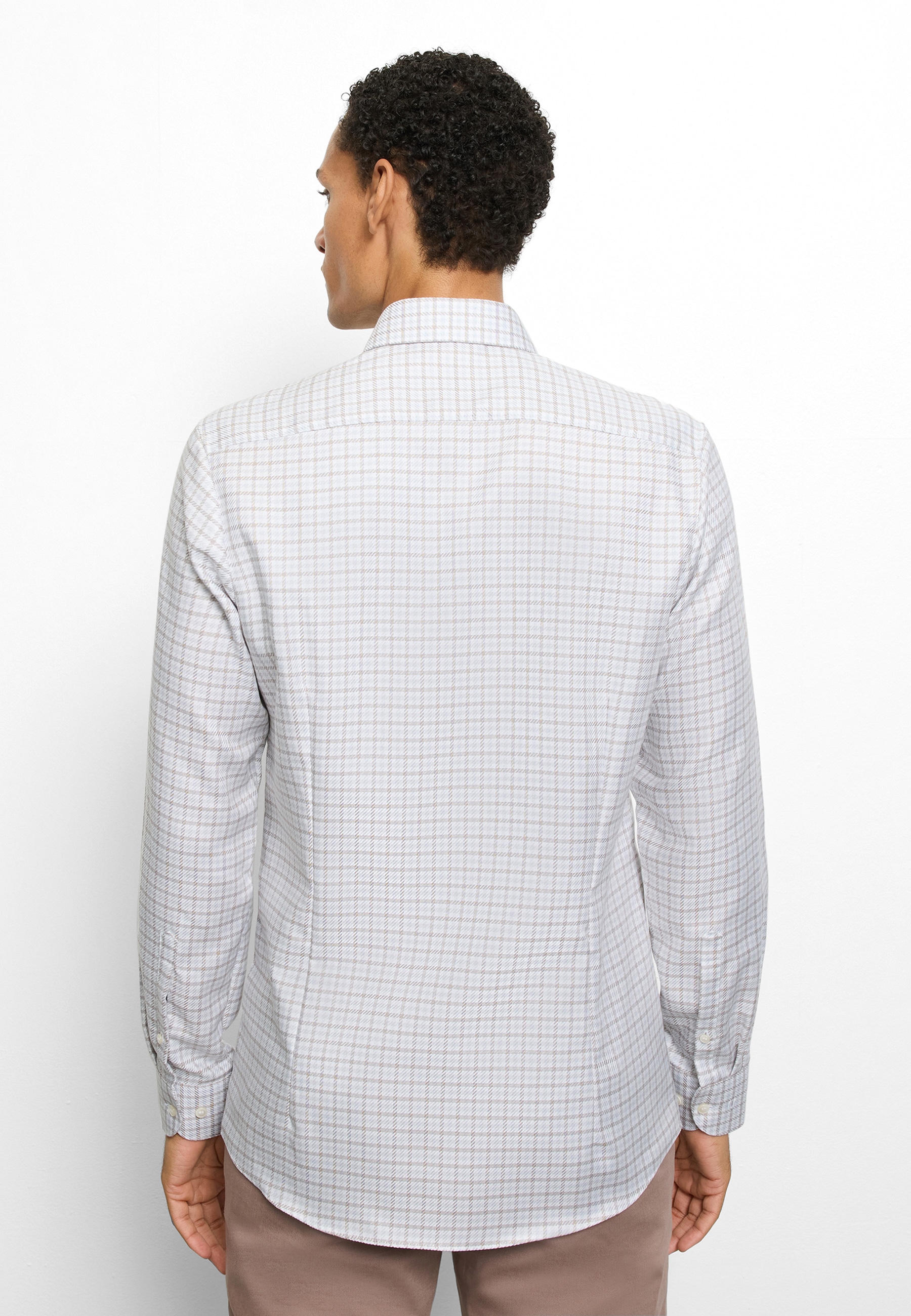 OLYMP Chemise à manches longues »Level Five« Businesshemd, body fit, Royal Kentkragen, Karomuster