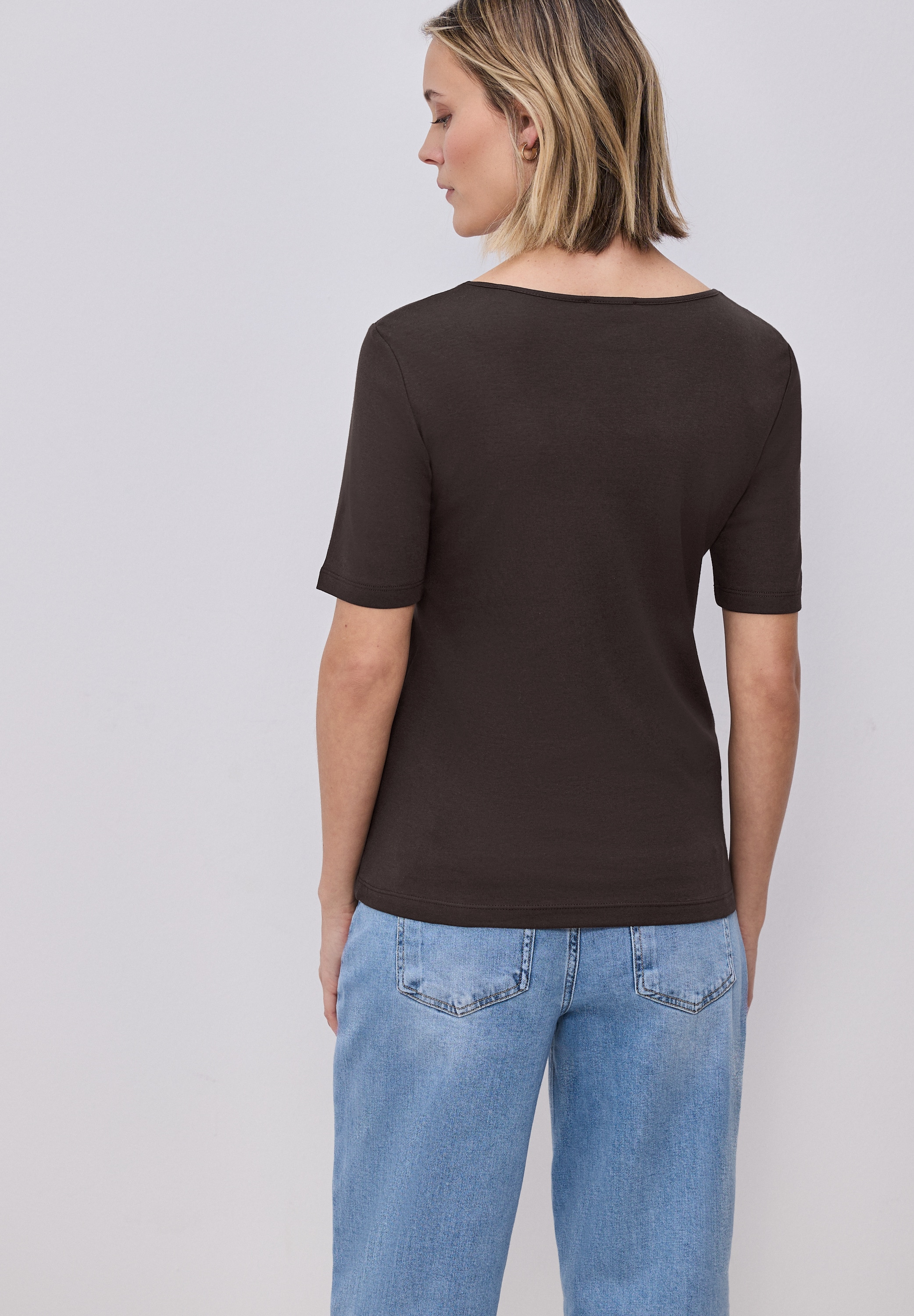 STREET ONE T-shirt à manches courtes »Style Ada« T-shirt d'été avec décolleté en cœur