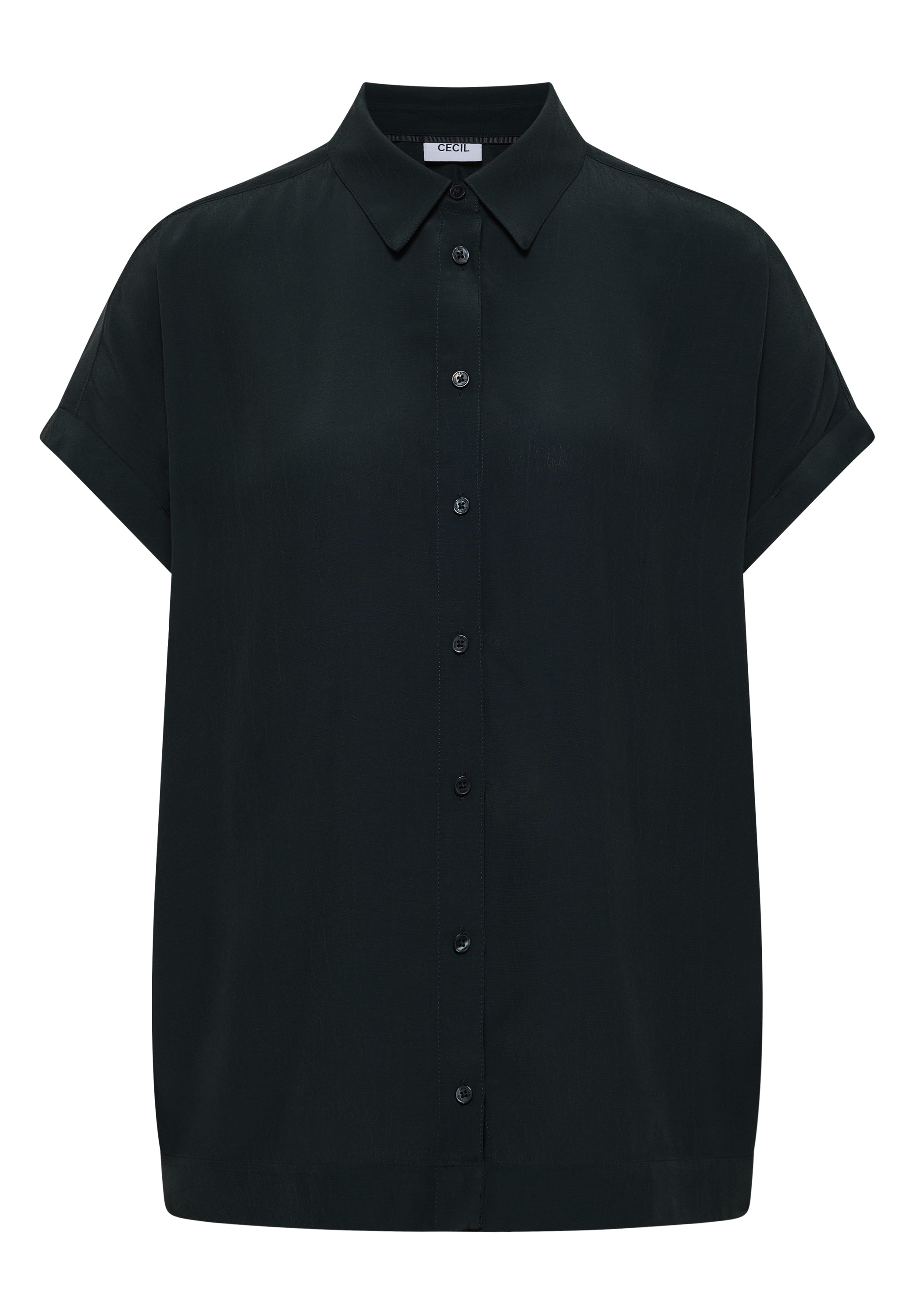 Cecil Hemdbluse Sommerbluse, Kurzarm, weich fliessende Viskose
