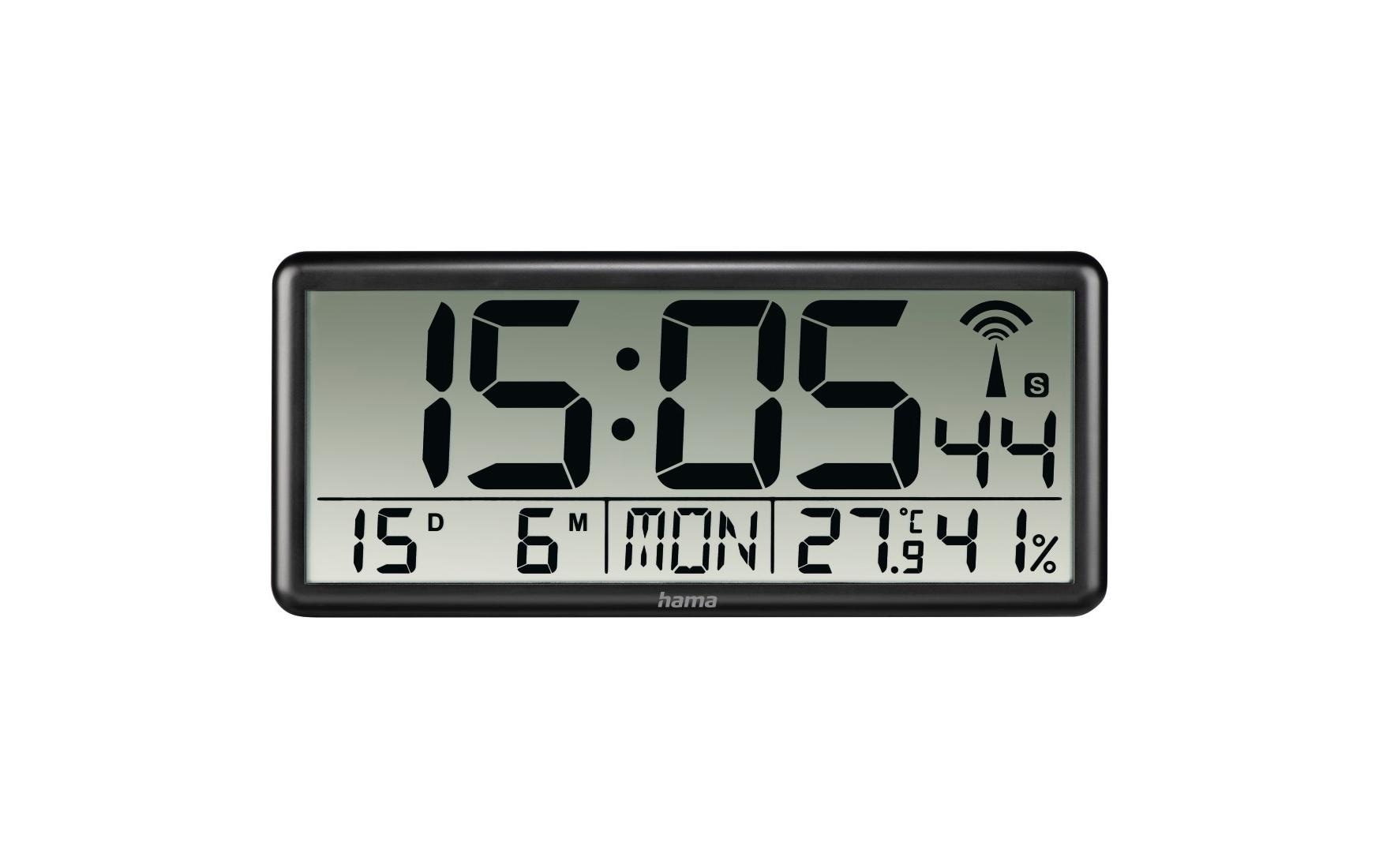   Horloge murale radio »Funkwandhuhr Wanduhr Jumbo DFC Digital extragrosse Anzeige« calendrier température