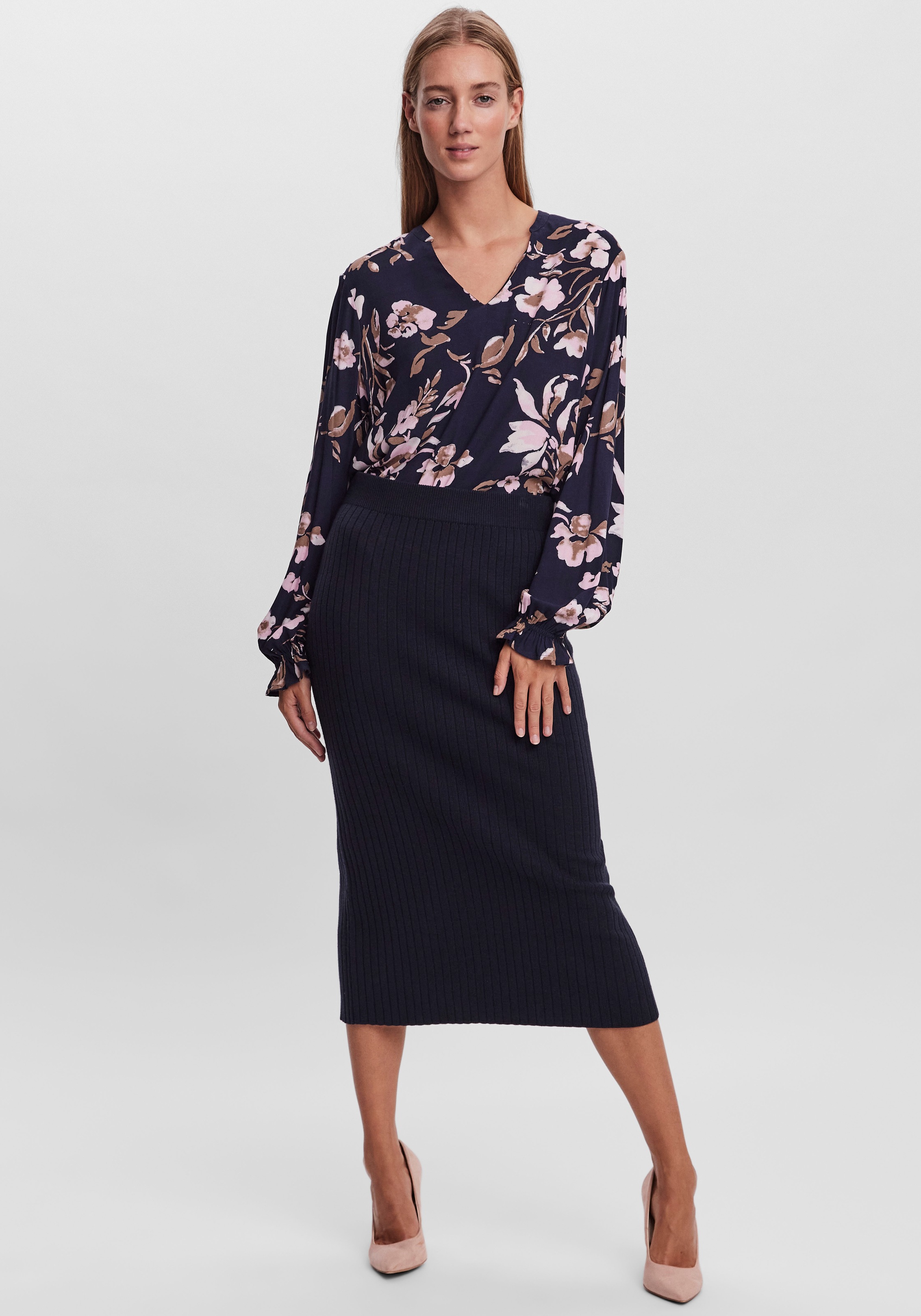 Image of Vero Moda Strickrock »VMSCARLETT HW CALF SKIRT« bei Ackermann Versand Schweiz