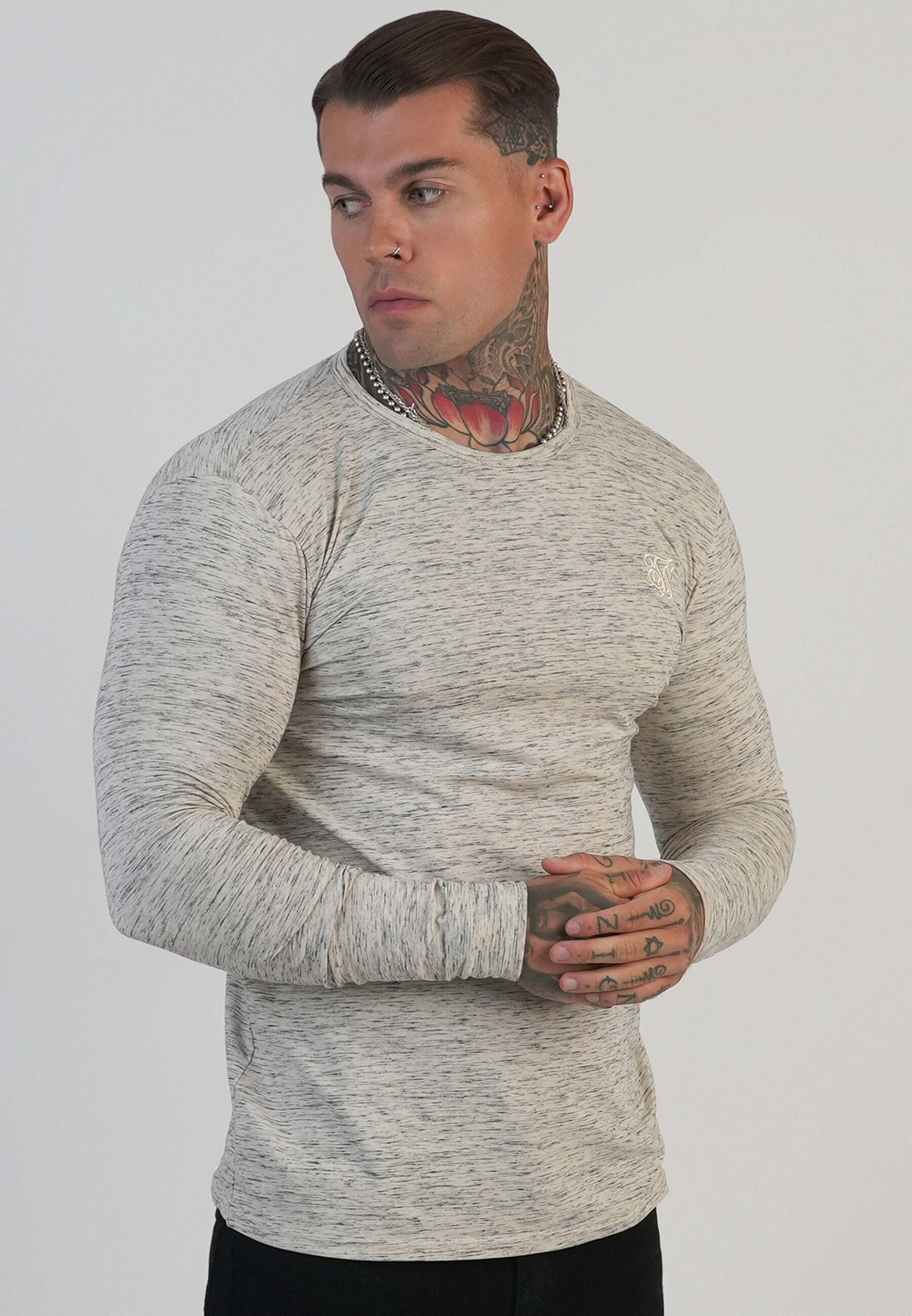 Siksilk T-shirt à manches longues »Siksilk Langarmshirt Long Sleeve Marl T-Shirt«