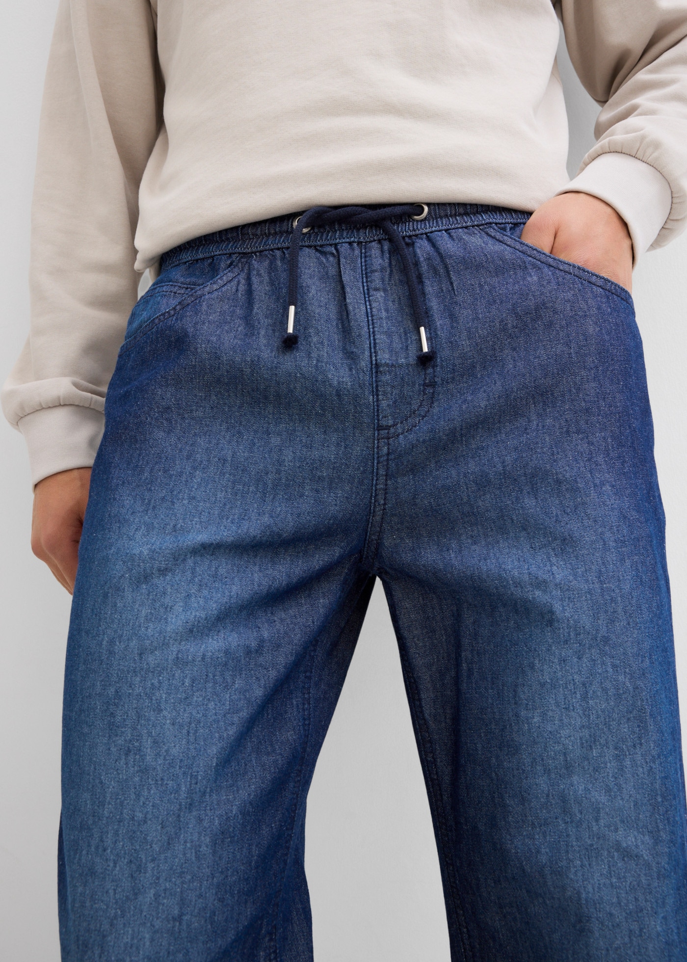 bonprix Jeans à enfiler Paquet, lot de 2, 2 coupe classique, en pur coton, avec effet délavé