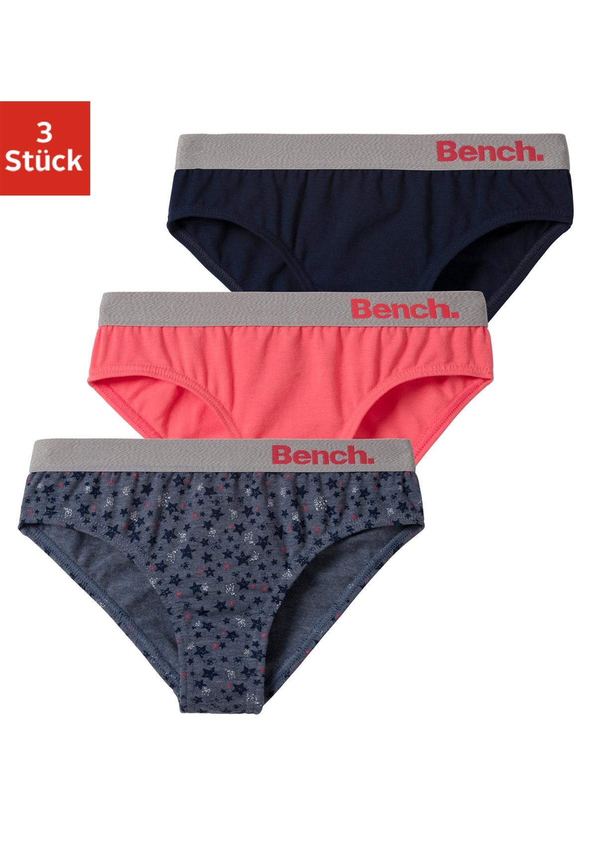 Image of Bench. Slip Packung, 3 Stk. mit Sternen Print und unifarben