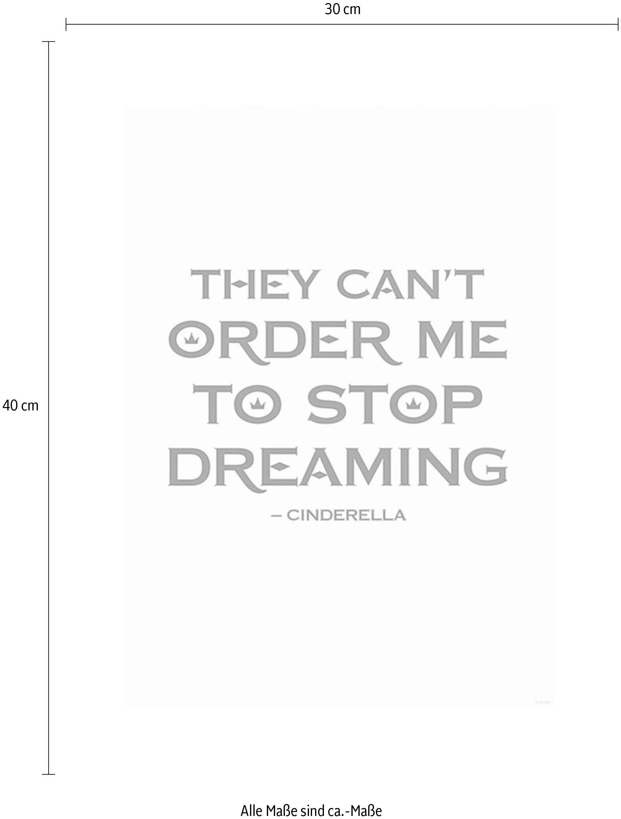 Komar Bild »Cinderella Quote« Disney 1 Stk. tlg. Wandbild zur Dekoration im Kinderzimmer - ohne Rahmen
