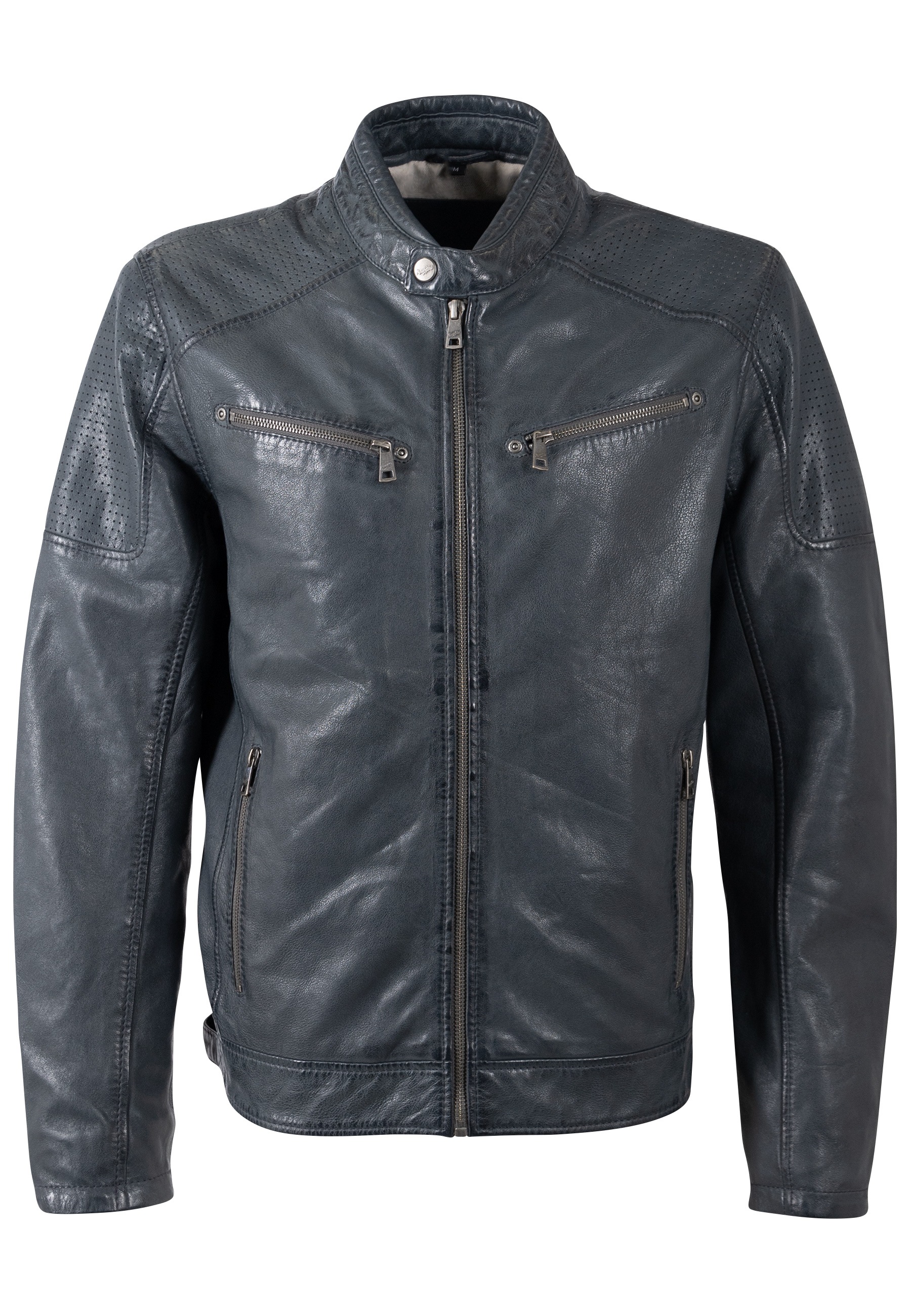 Mauritius Veste en cuir »MMBroum« mit Bikerkragen