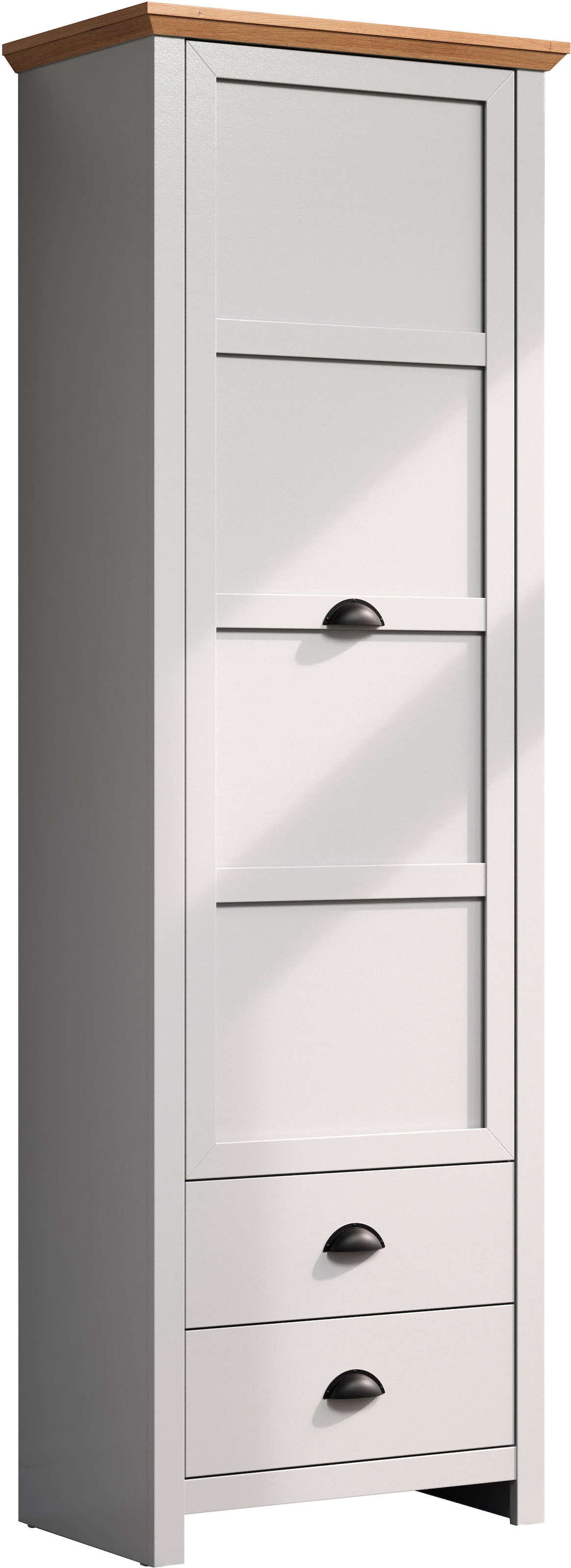 Home affaire Armoire vestiaire »Herzwill« Kleiderschrank, grau, Eiche, Kleiderstange, B/H/T ca.: 65/201/41 cm