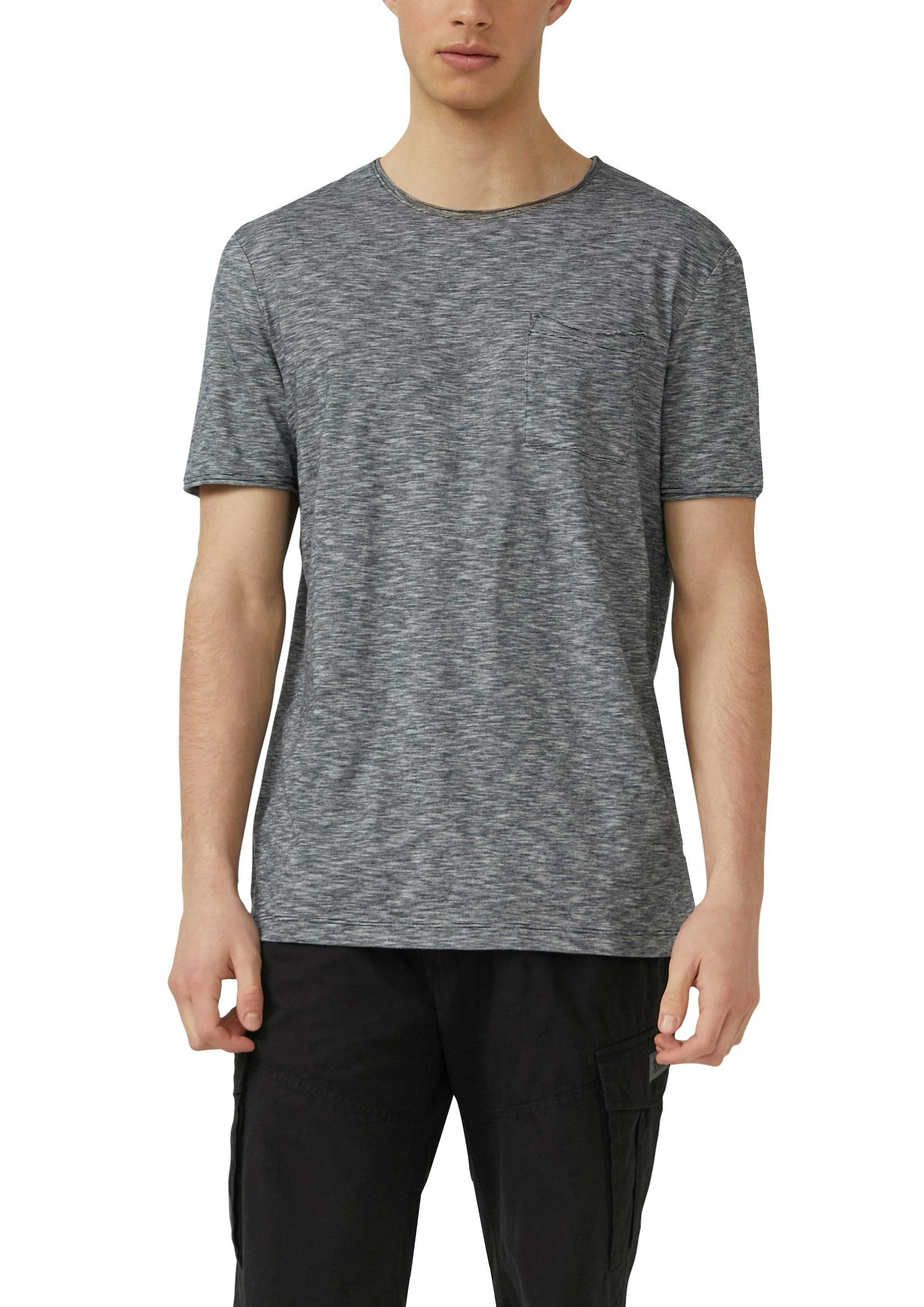Image of s.Oliver Kurzarmshirt Sommershirt meliert, mit Brusttasche