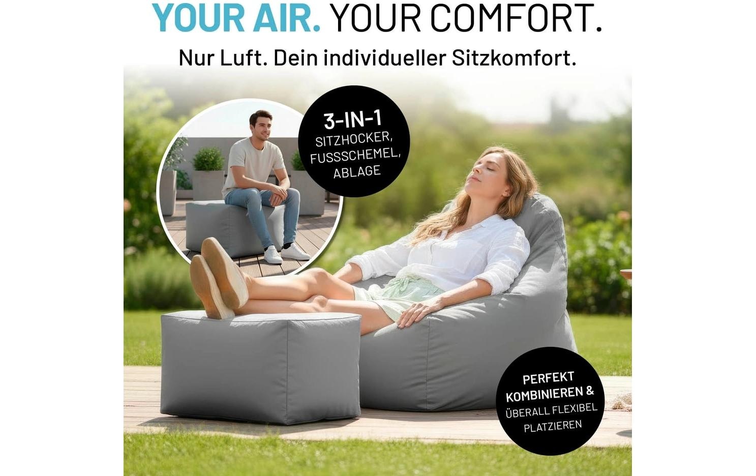 Lumaland Pouf »In-& Outdoor 60 x 45 x 35 cm«