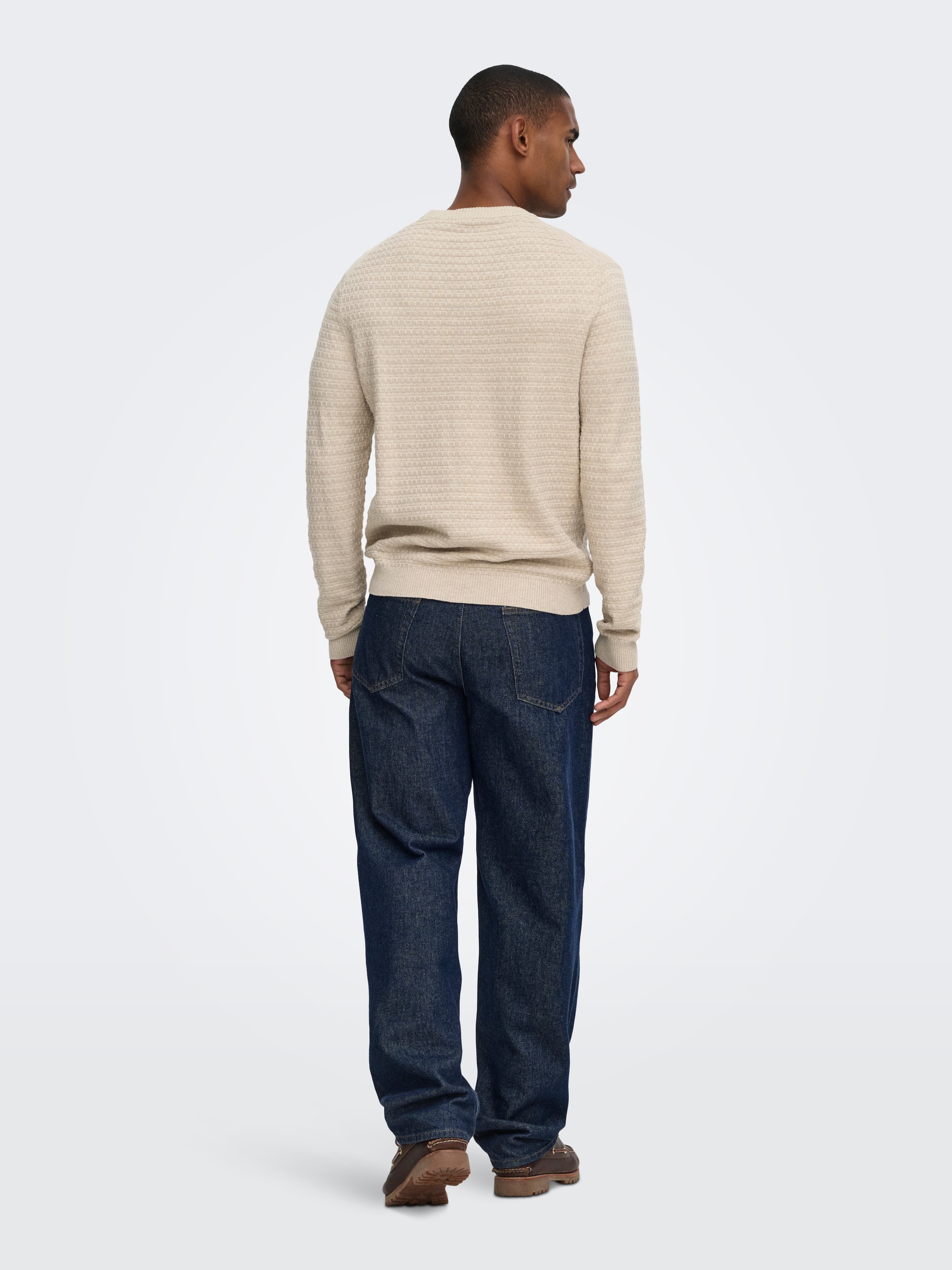 ONLY & SONS Rundhalspullover »ONSLOUI LS STRUCTURE CREW REG NOOS« Baumwollmischung, regular fit