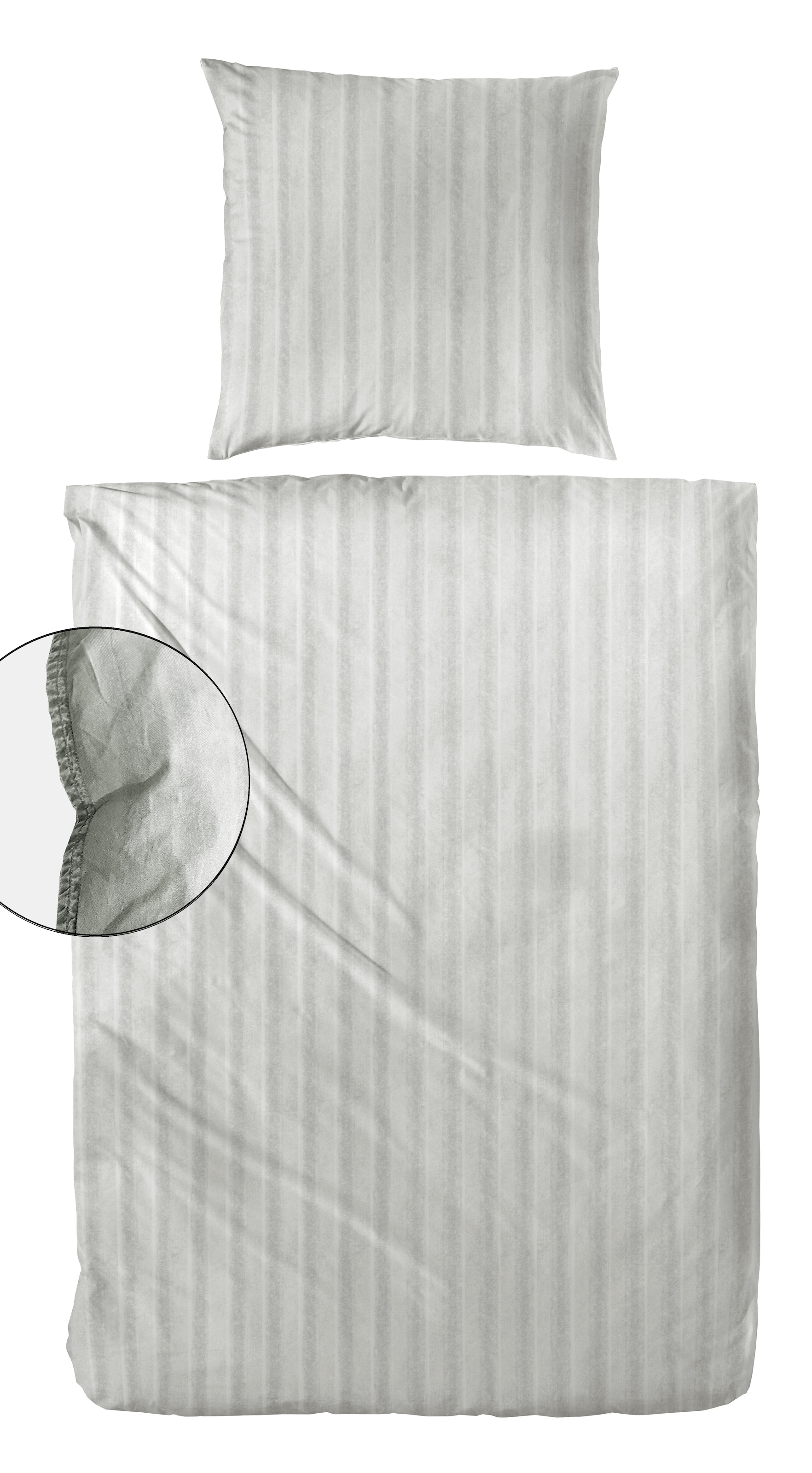 Primera Linge de lit »Stone-Washed Style« 2 cuis linge de lit à rayures en 100 % coton, à partir de taille 135x200 cm