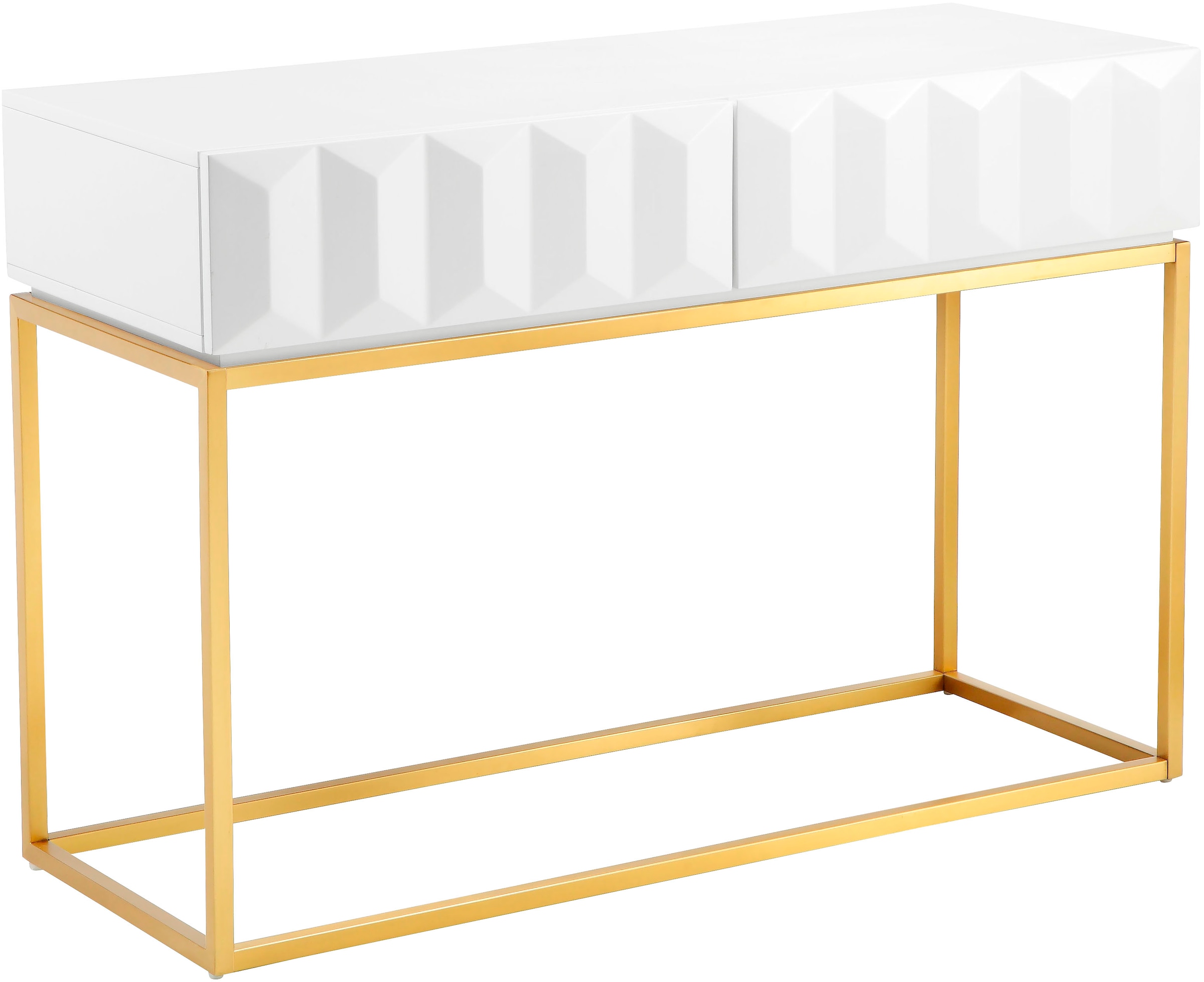 Leonique »Alais« in 3D-Optik, mit zwei Schubladen und goldfarbenem Gestell