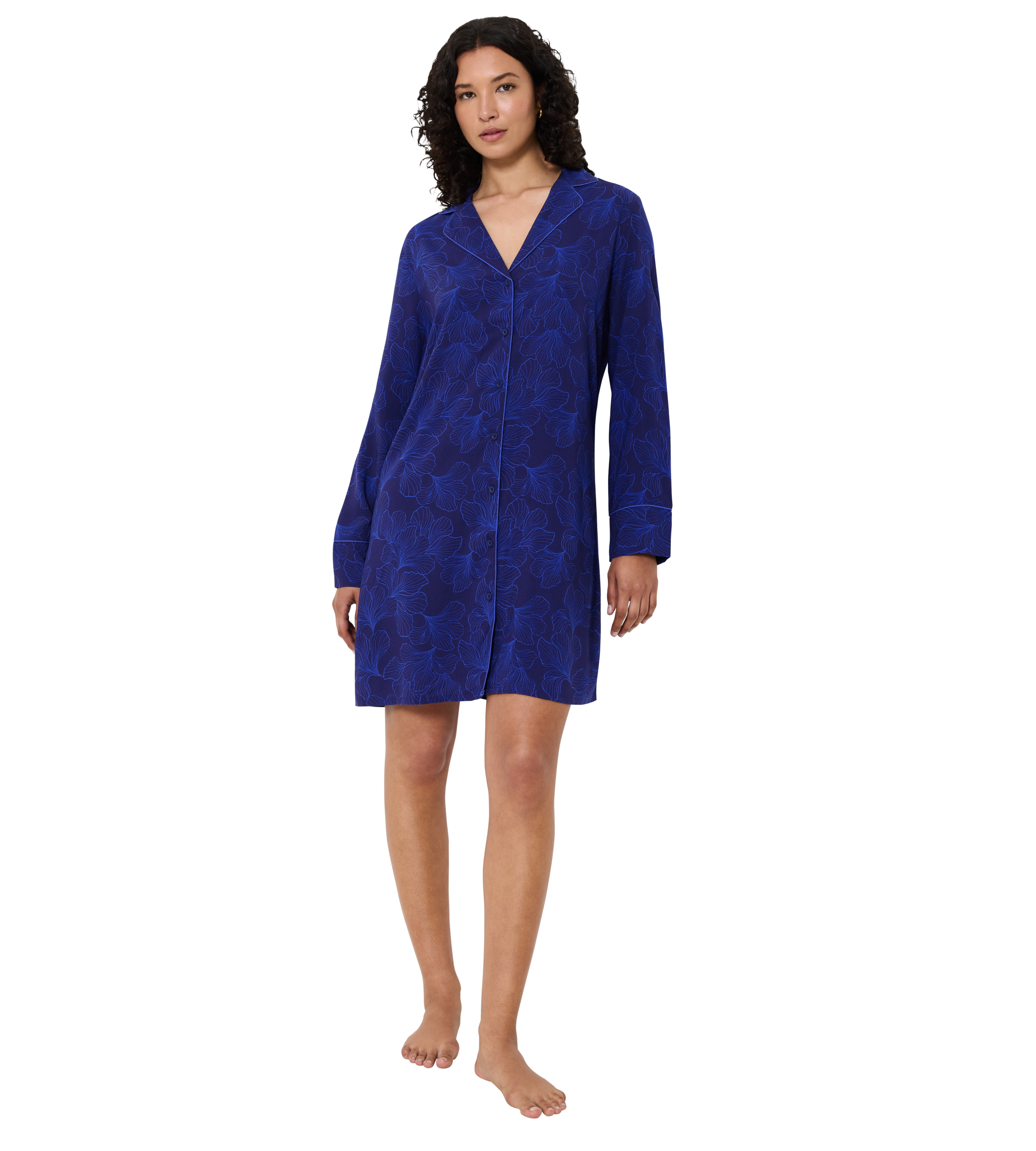 Triumph Nachthemd »Boyfriend Fit NDW« mit durchgehender Knopfleiste, lange Ärmel, Kragen, legere Passform