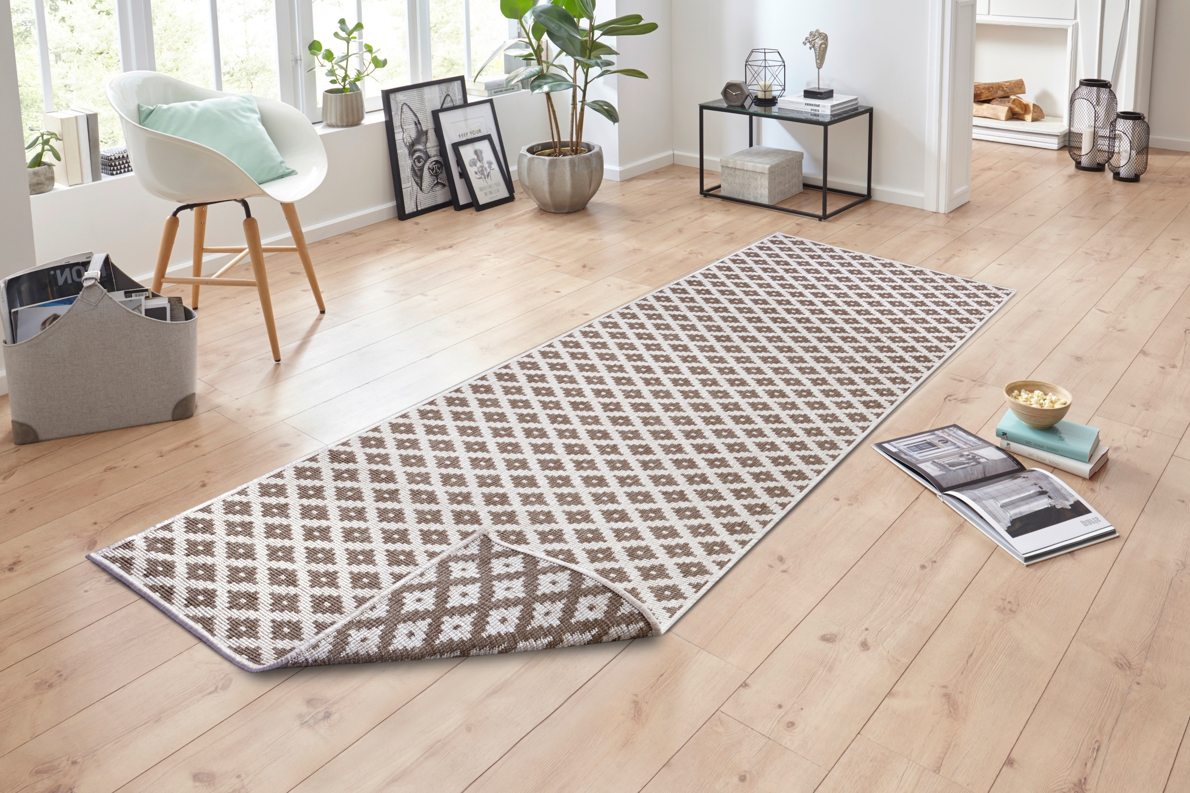 NORTHRUGS Teppich »Nizza Wendeteppich«, rechteckig, 5 mm Höhe, In-& Outdoor, Wetterfest, Balkon, Läufer, Wohnzimmer, Wasserfest