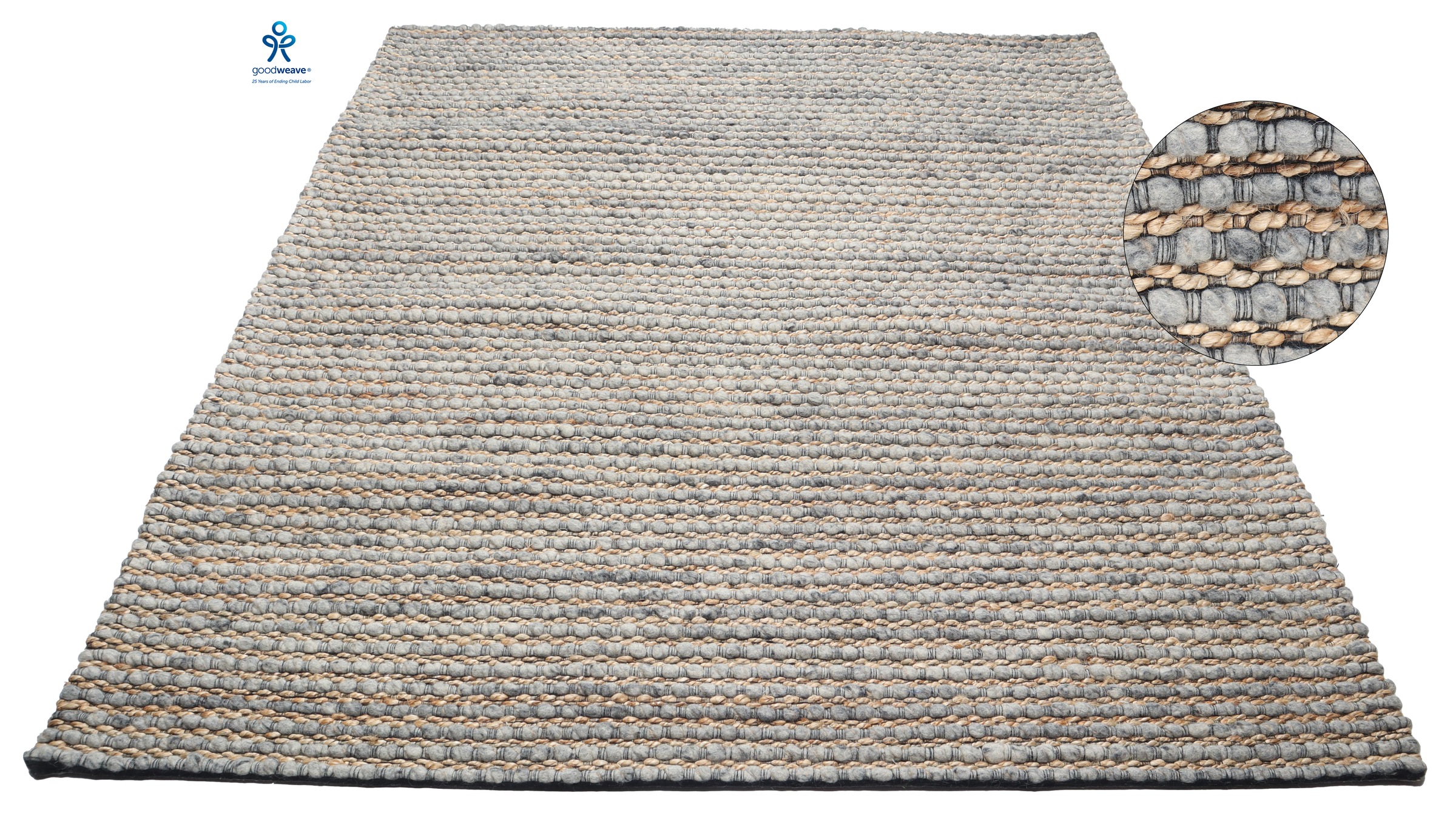 my home Hochflor-Teppich »Leevy«, rechteckig, 25 mm Höhe, Handwebteppich, Wolle, Robust und Langlebig