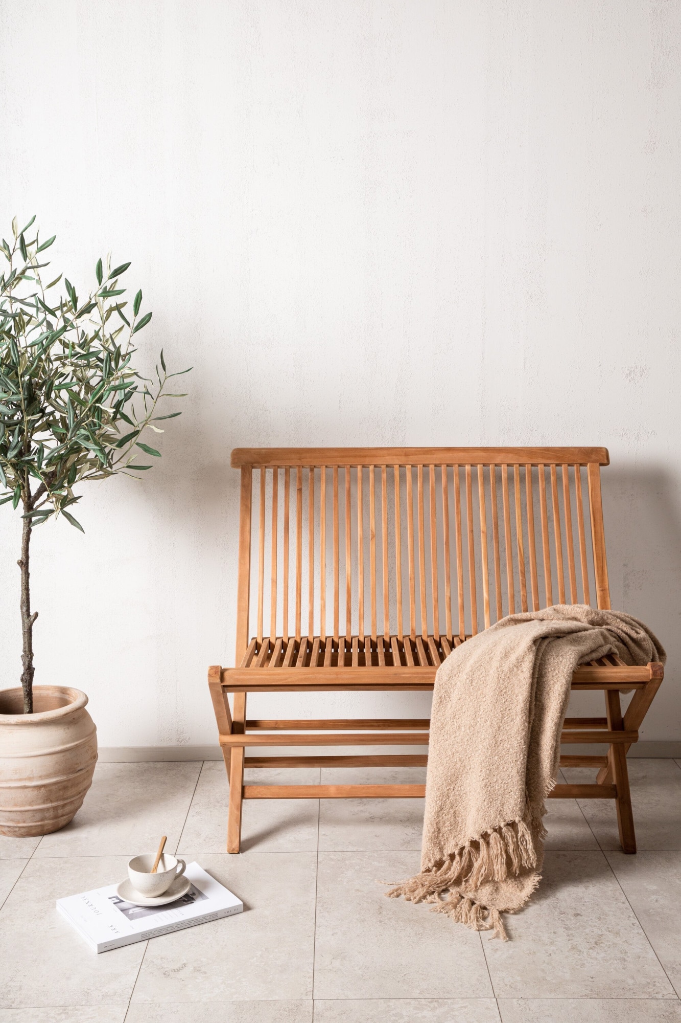Image of Venture Home Gartenlounge-Bank "Ghana, robuste Holzbank für hohen Sitzkomfort" Sitzbank minimalistisch, Teakoptik, komfortabel