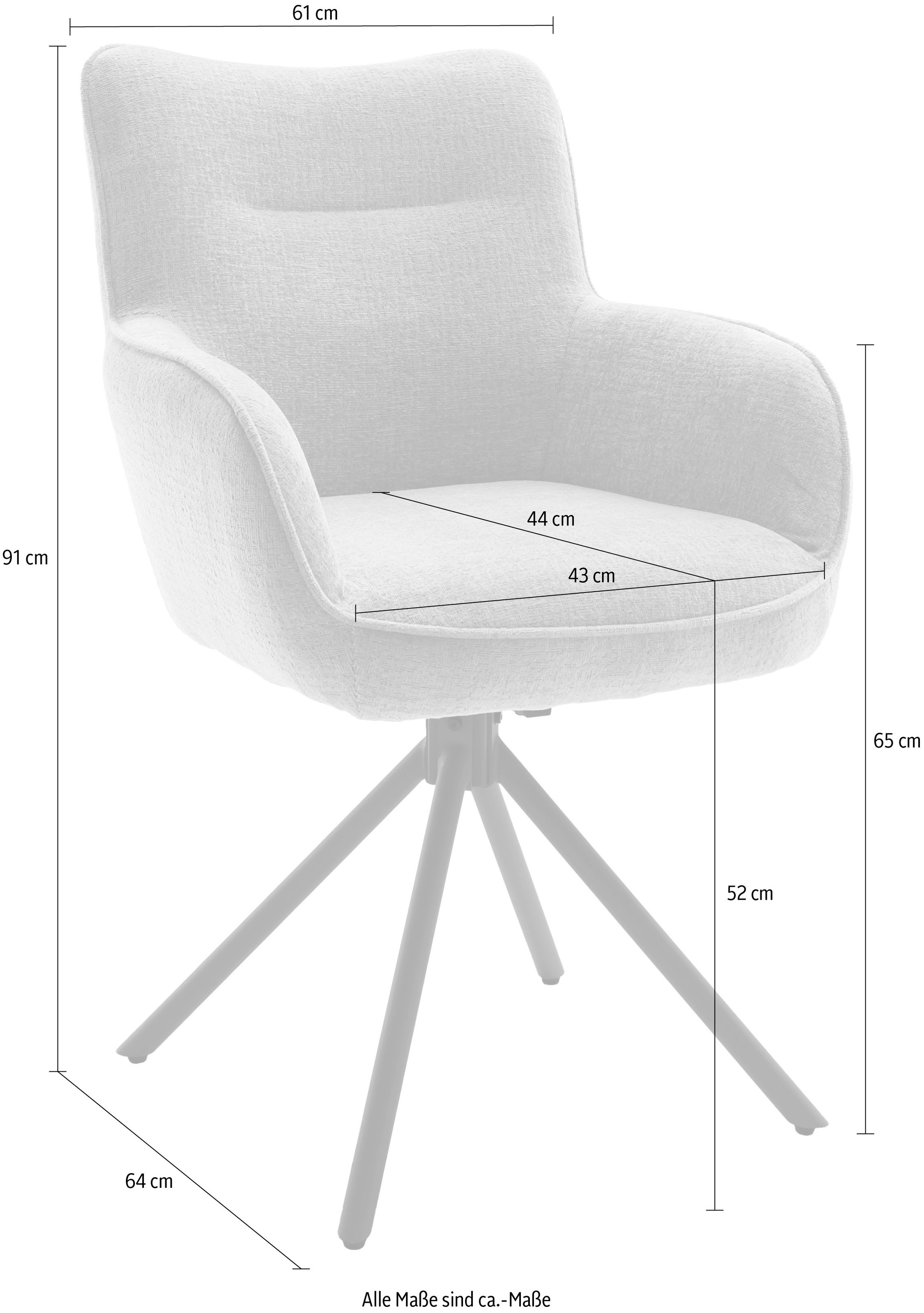 MCA furniture Chaise à 4 pieds (Set) 2 cuis180° drehbar, Taschenfederkern