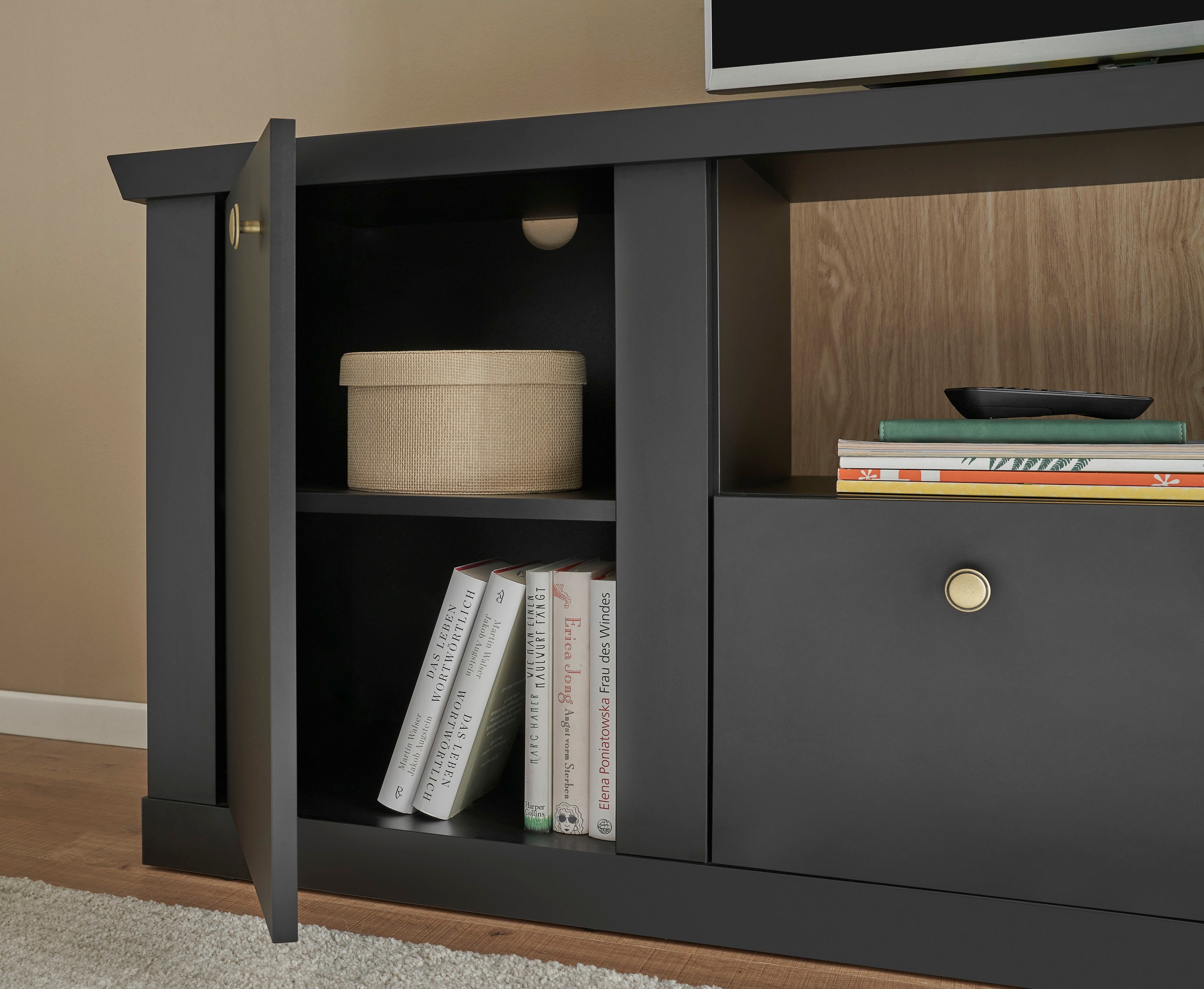 Home affaire Wohnwand »Lincoln, moderne Anbauwand, Komplettset im Landhausstil« Komplett-Set, 3 Stk. tlg.