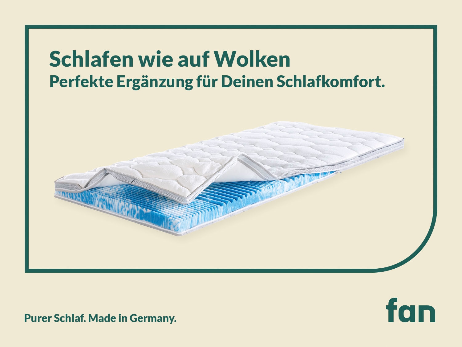 fan Topper »Gel-Feeling, 7 Zonen Topper 90x200 cm, 180x200 cm & weitere Grössen« Matratze, Boxspringbett, Hausstauballergiker geeignet, ergonomisch