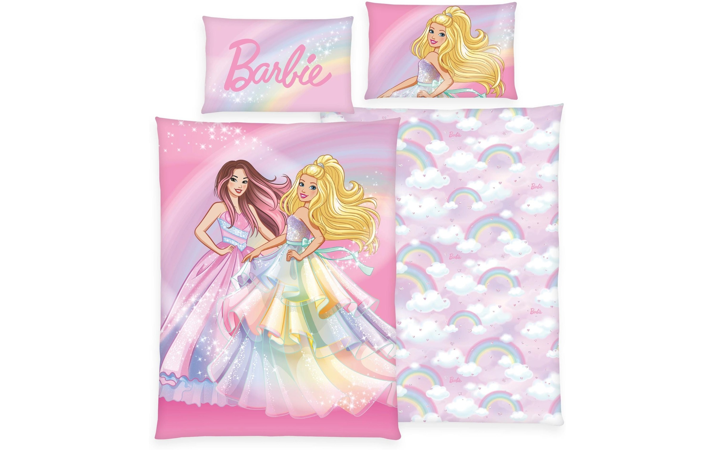 Image of Herding Kinderbettwäsche "Barbie, 160 x 210 cm + 65 x 100 cm"
