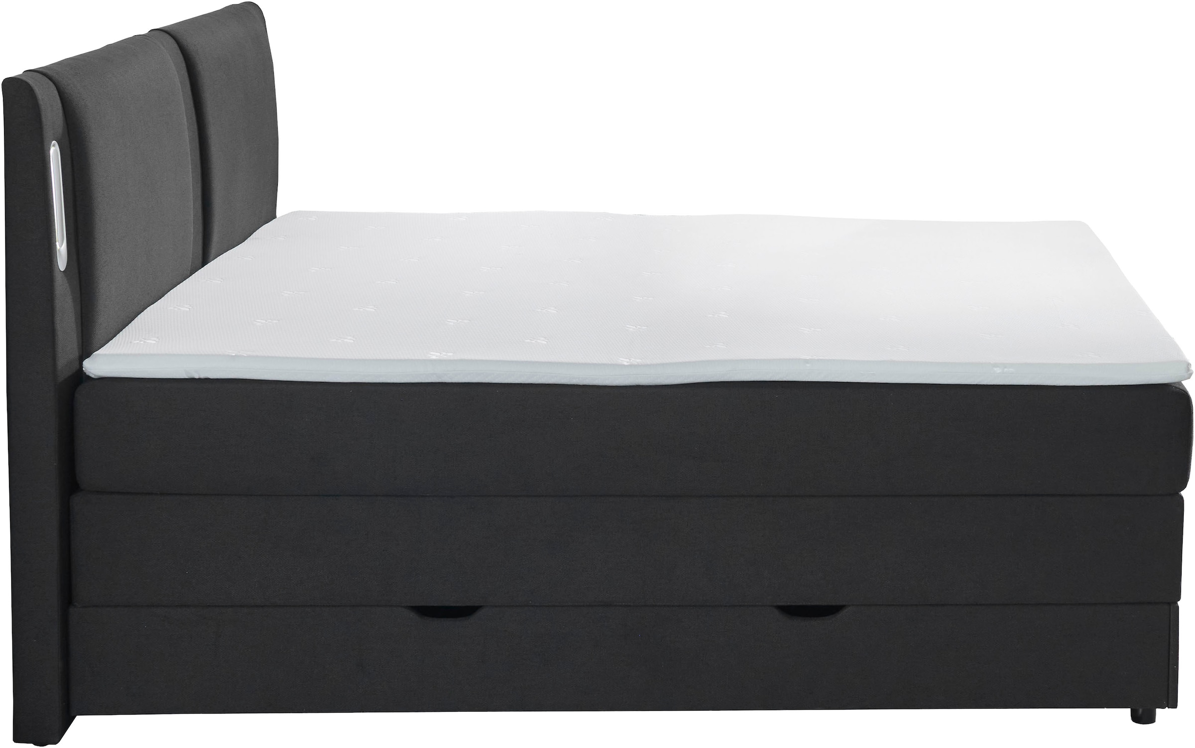 INOSIGN Boxbett »Elverta inkl. Bettkasten und LED-Beleuchtung«, erhältlich in der Breite 180x200cm, Kopfteil in Kissenoptik