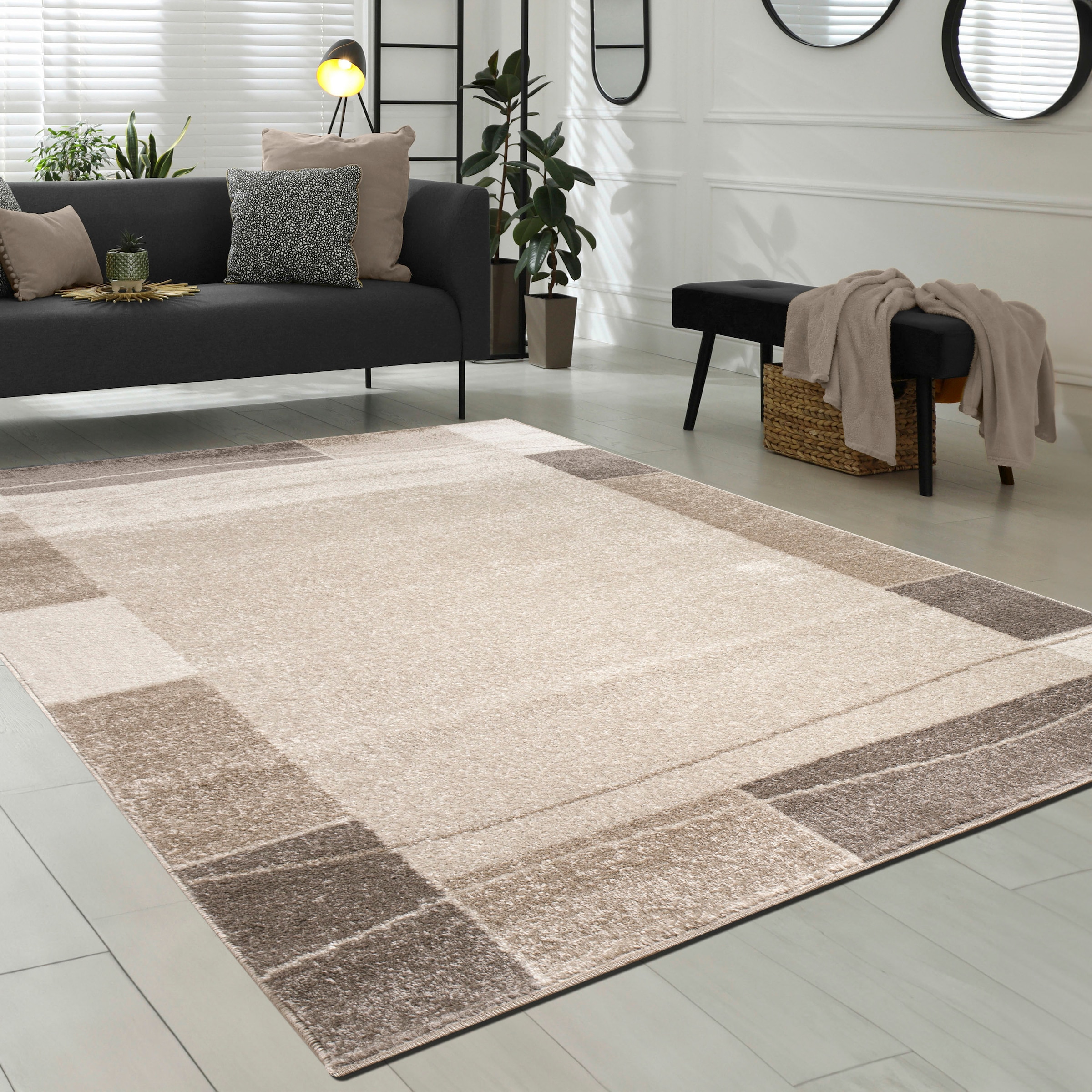 Paco Home Teppich »Sinai 054«, rechteckig, Kurzflor, mit Bordüre, ideal im Wohnzimmer & Schlafzimmer