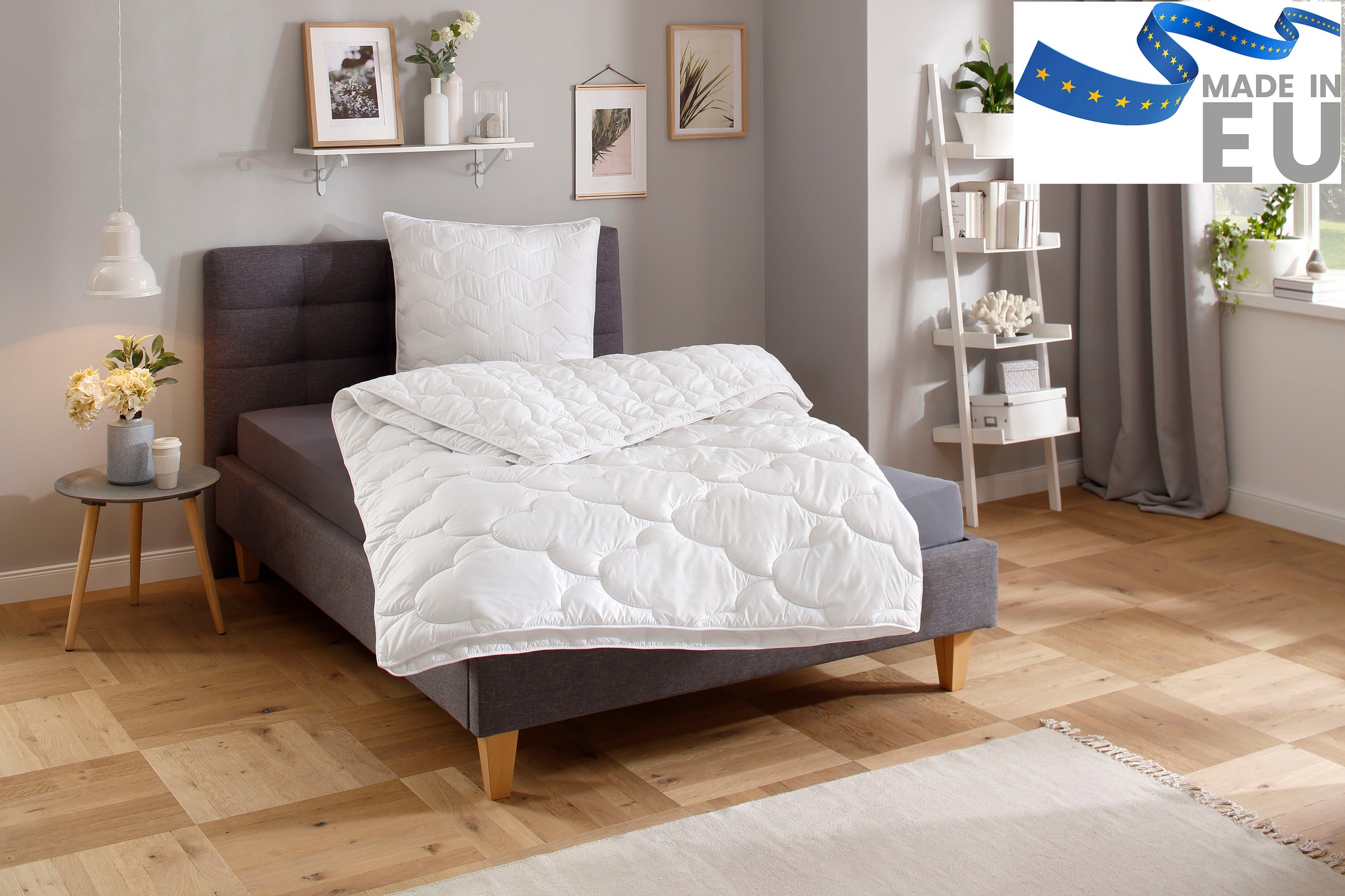 Image of GOODproduct Microfaserbettdecke "Mondschein, Bettdecke 135x200 cm, 155x220 cm, 200x200 cm" 4-Jahreszeiten Füllung Polyester 1 Stk. tlg. Bettdecken, Sommer, Winter; allergiker geeignet (Hausstauballergiker)