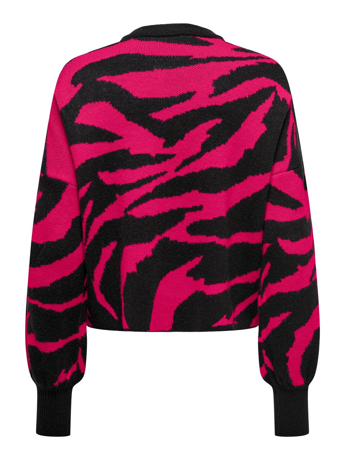 ONLY Pull en tricot »ONLHILLA LS JQ MIX BOX O-NECK KNT NOOS« fibre synthétique, coupe régulière
