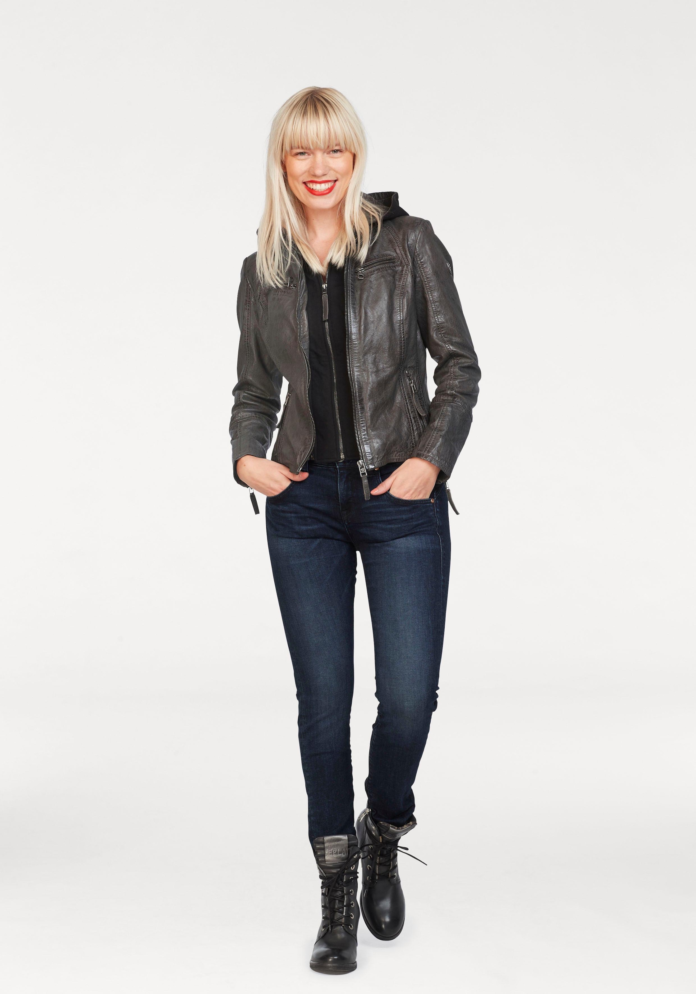 Gipsy Lederjacke »NOLA«, mit Kapuze, Two-in-One Style - mit abnehmbarer Jersey-Kapuze