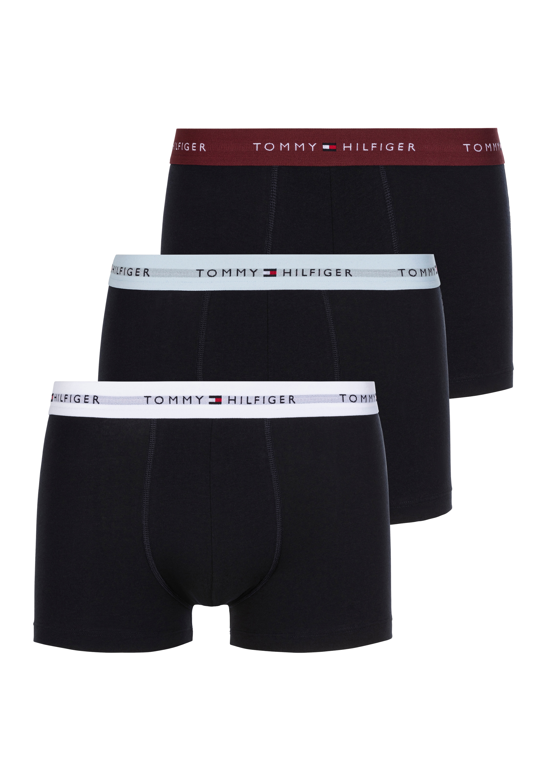 Tommy Hilfiger Underwear Trunk »3P WB TRUNK«, (Packung, 3 St., 3er-Pack), mit kontrastfarbenem Logobund