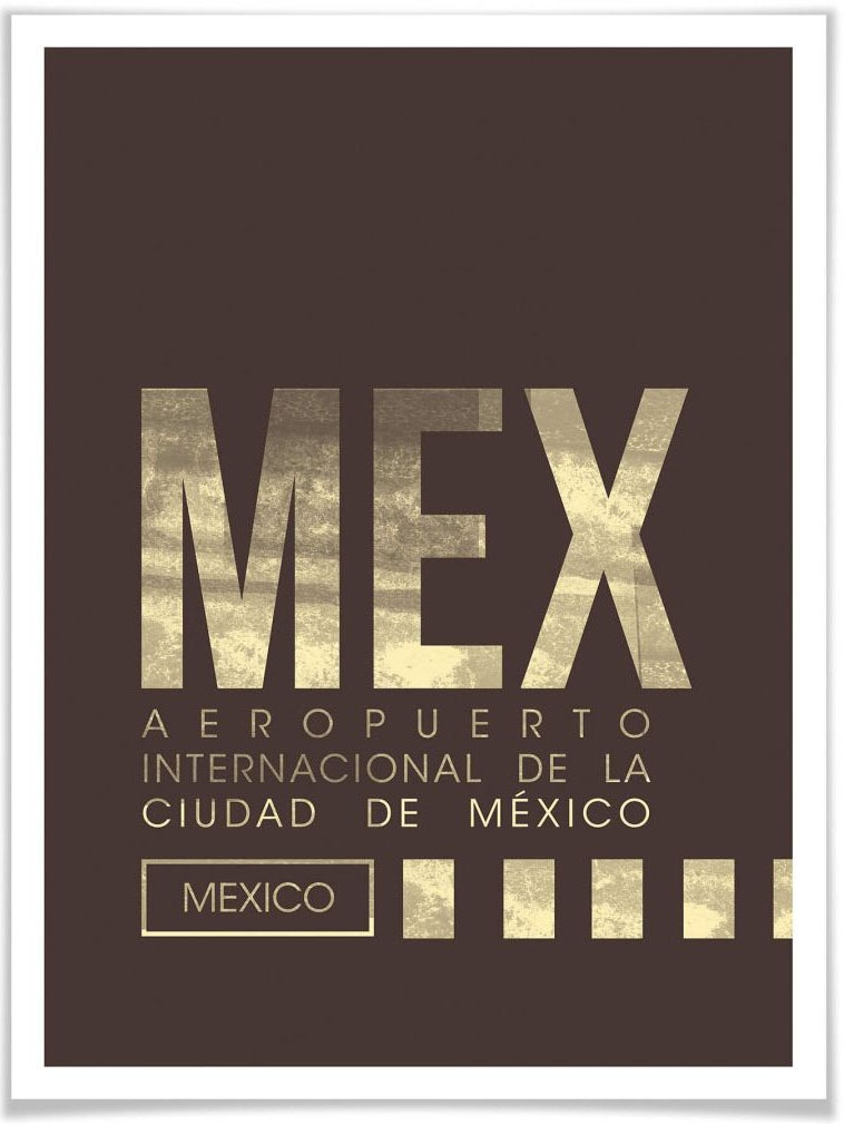 City«, (1 Mexico günstig Flughafen Poster Bild, Wandbild, Poster, Wall-Art kaufen St.), »Wandbild MEX Wandposter Flughafen,