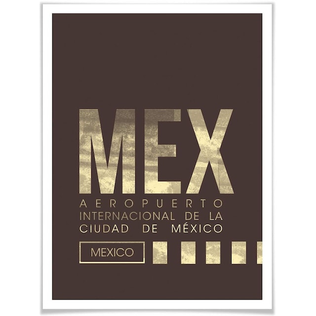 Wall-Art Poster »Wandbild MEX Flughafen Mexico City«, Flughafen, (1 St.),  Poster, Wandbild, Bild, Wandposter günstig kaufen