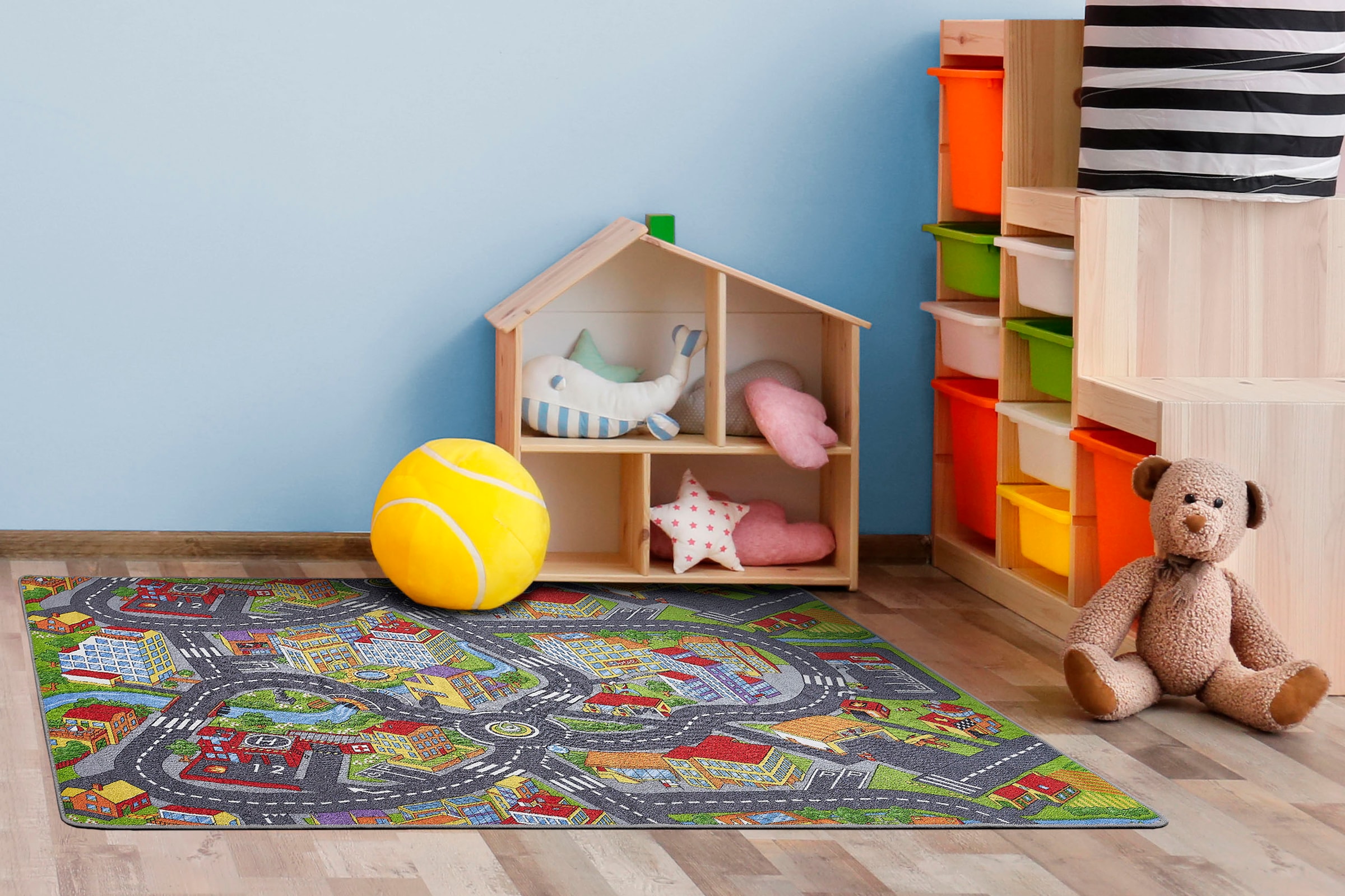 Andiamo Kinderteppich »Strasse«, rechteckig, Strassen-Spiel-Teppich, Strassenbreite: 8,5 cm, Kinderzimmer