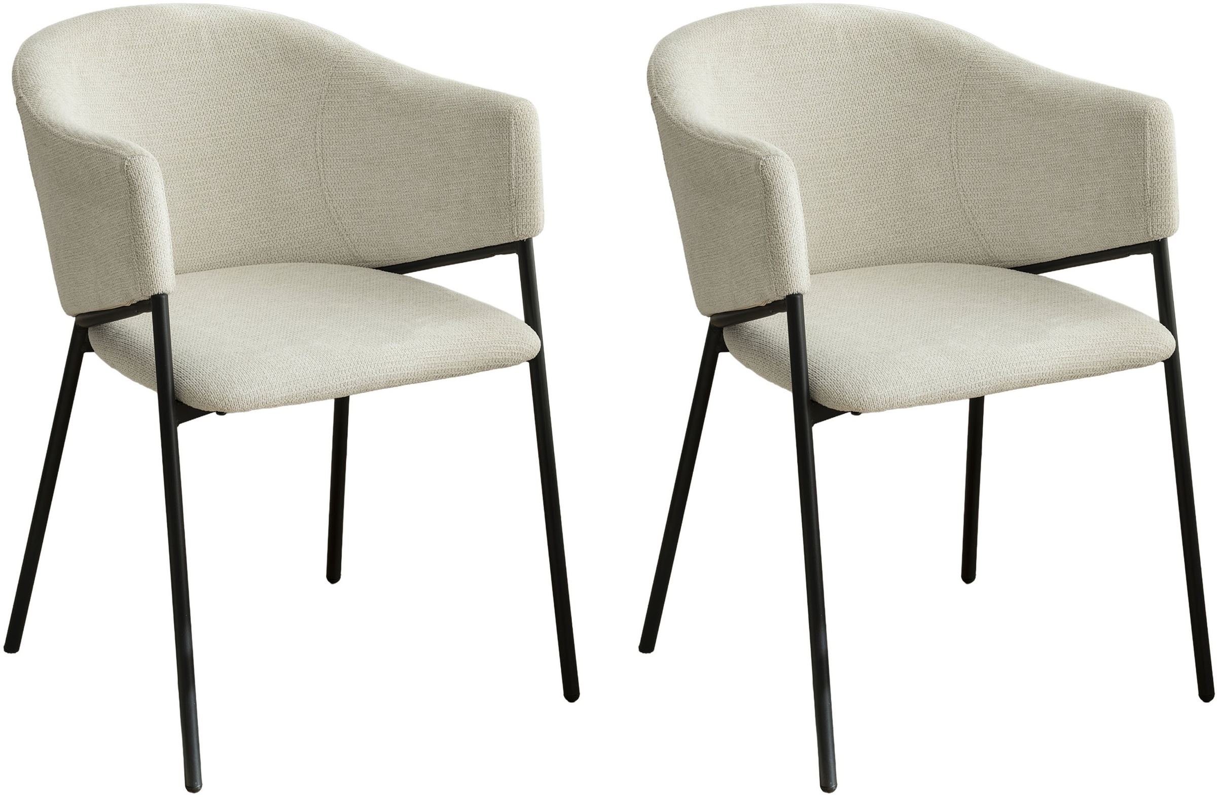 Image of byLIVING Esszimmerstuhl "YORK" (Set) 2 Stk.Strukturstoff in beige, bis 110 kg, Schaumstoff, 4-Fussgestell