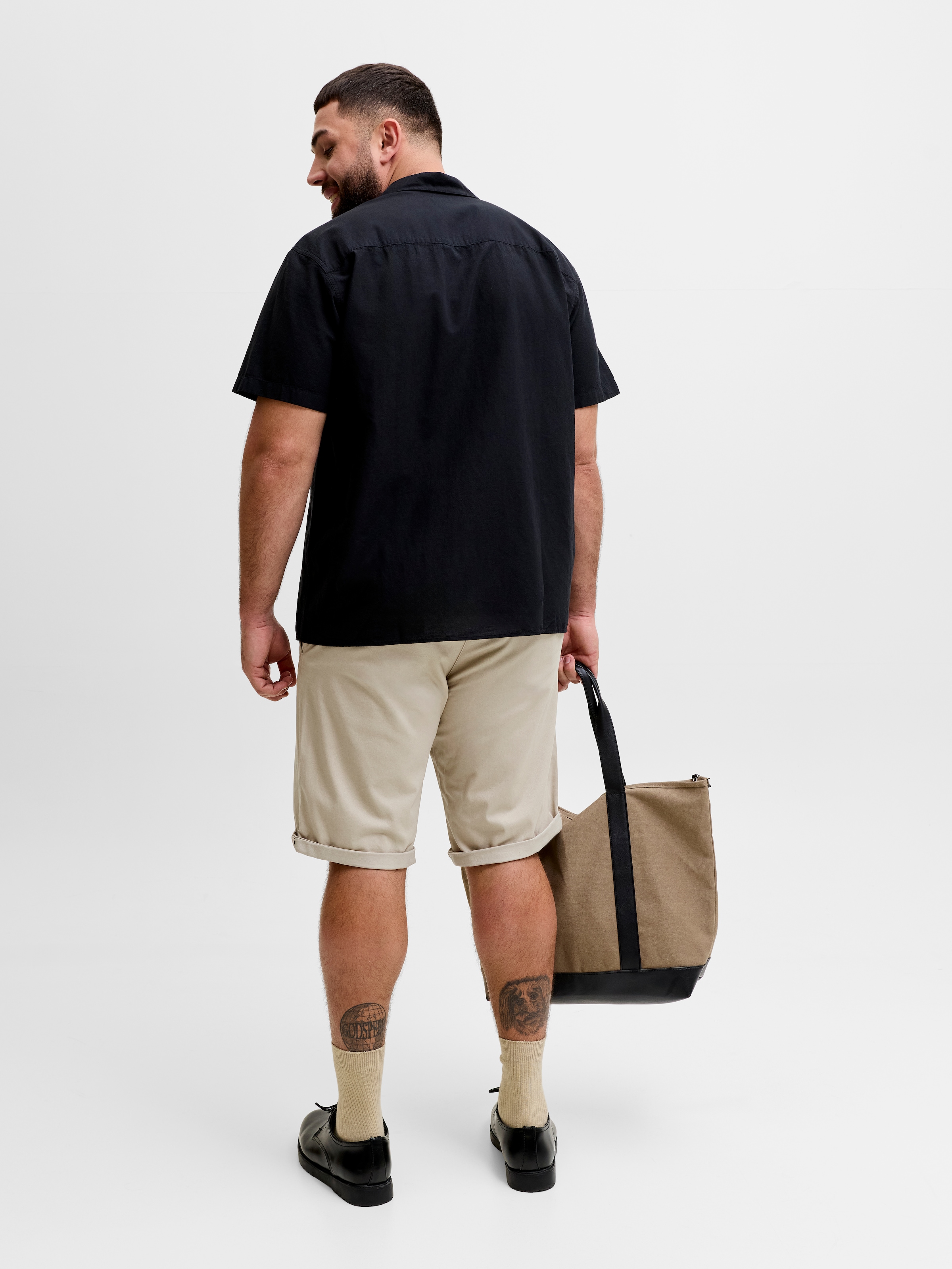 Jack & Jones PlusSize Short en chino »JPSTBOWIE JJSHORTS SOLID SN  PLS«  avec revers