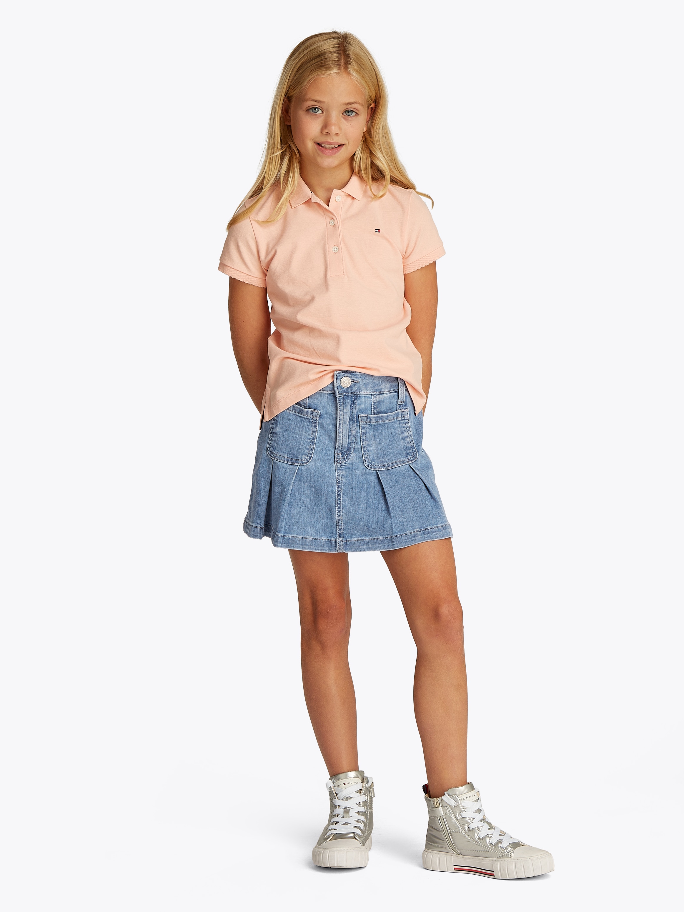 Tommy Hilfiger Faltenrock »DENIM SKIRT PLEATED«, in blauer Waschung