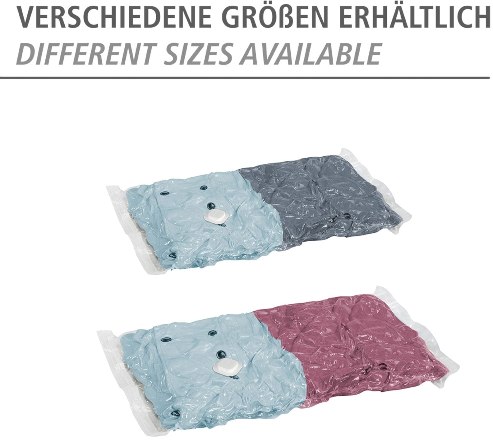 WENKO Vakuumierbeutel »Reise-Set«, (Set, 6 tlg.), Vakuumbeutel für Kleidung zur platzsparenden Aufbewahrung, 2 Grössen