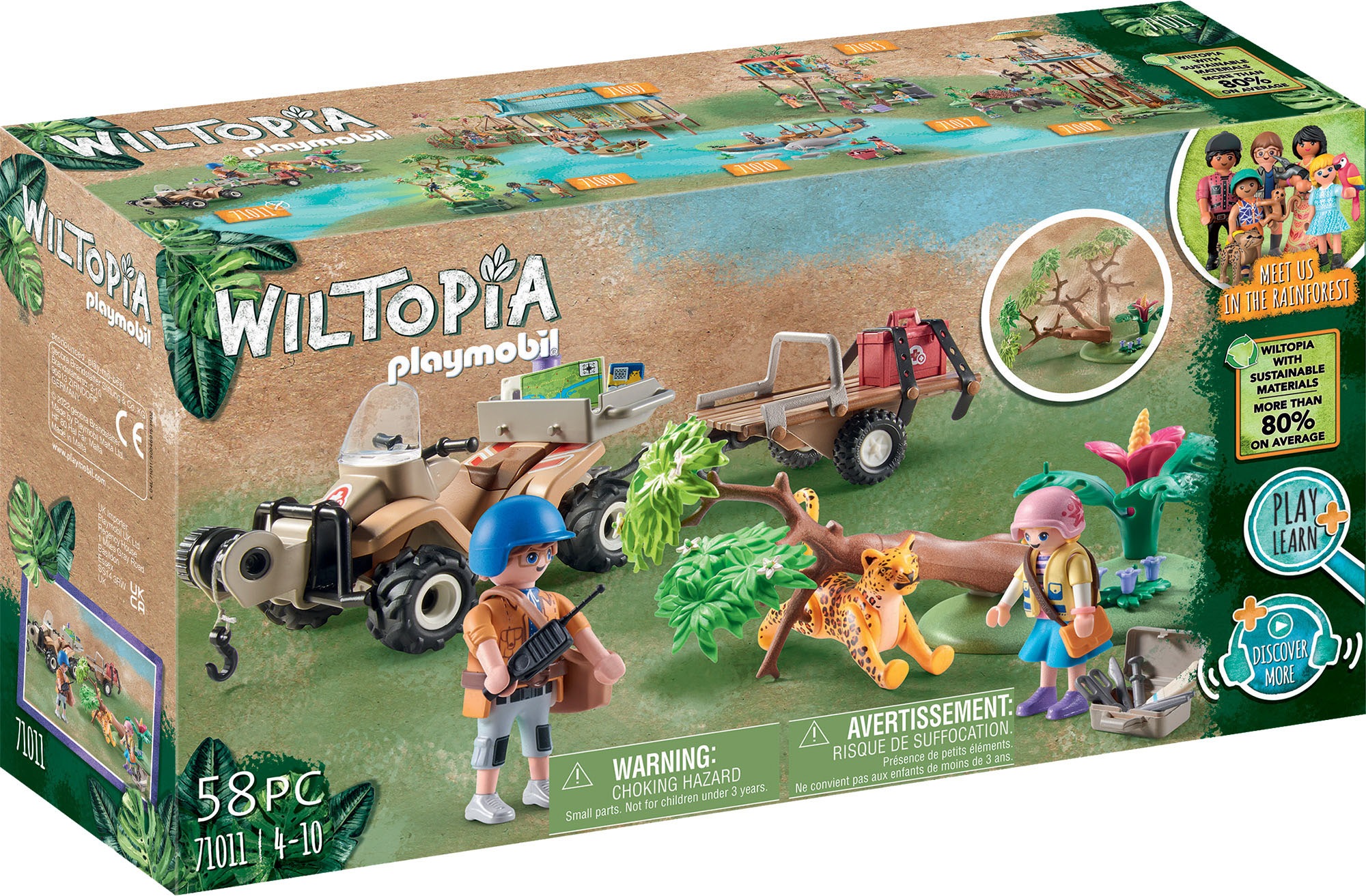 Image of Playmobil® Konstruktions-Spielset »Wiltopia - Tierrettungs-Quad (71011), Wiltopia«, (58 St.), teilweise aus recyceltem Material; Made in Europe bei Ackermann Versand Schweiz