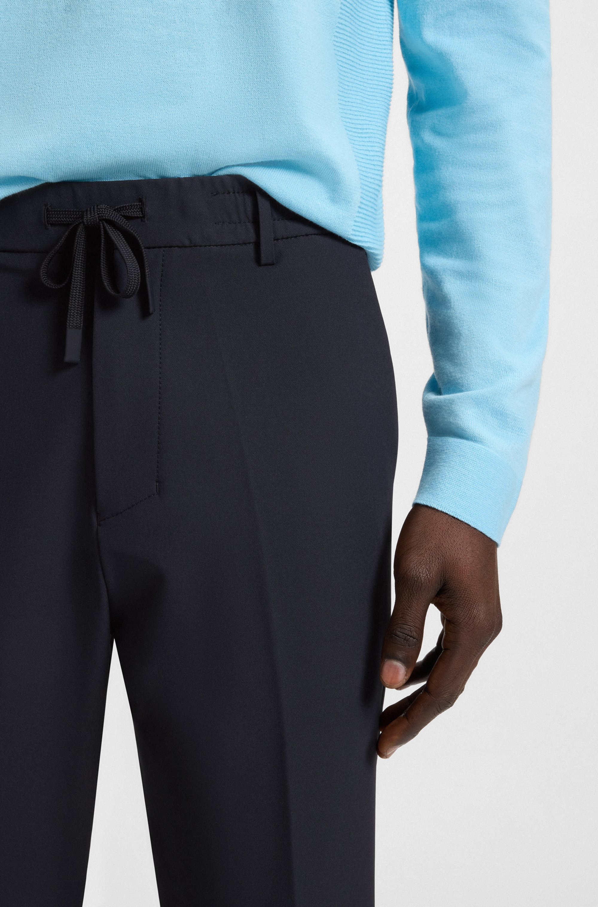 BOSS GREEN Webhose »T Convert«, Elastischer Taillenbund und Kordelzug, Gürtelschlaufen Anzughose