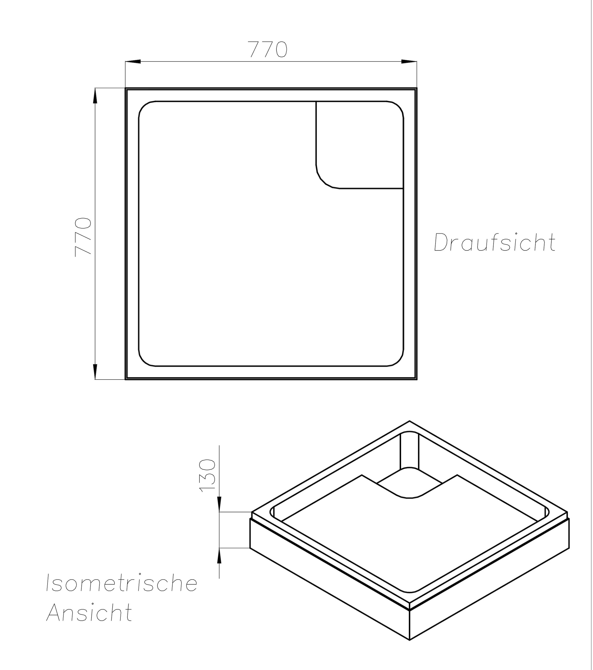 OTTOFOND Duschwanne »Set Quadratische Duschwanne«, (3 St.), 800x800/30 mm