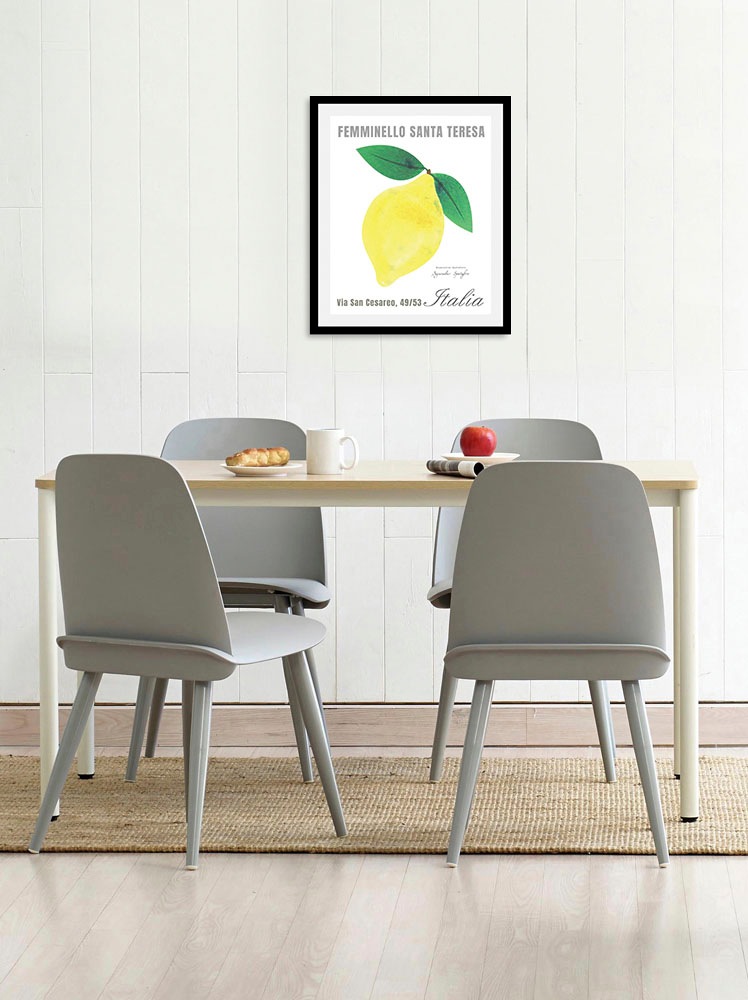 Image of queence Bild "Feminello" Italien Kunst Obst Obst Bilder Schriftzug 1 Stk. tlg. gerahmt