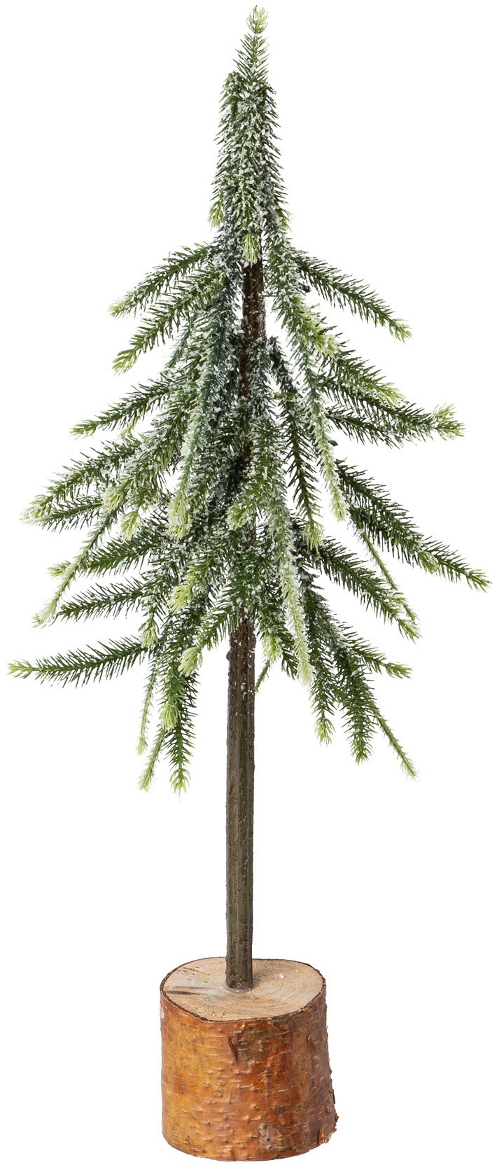 Image of GOODproduct Dekobaum "Janosch, Weihnachtsdeko" Fichtenstamm mit beschneiten Zweigen auf Holzsockel