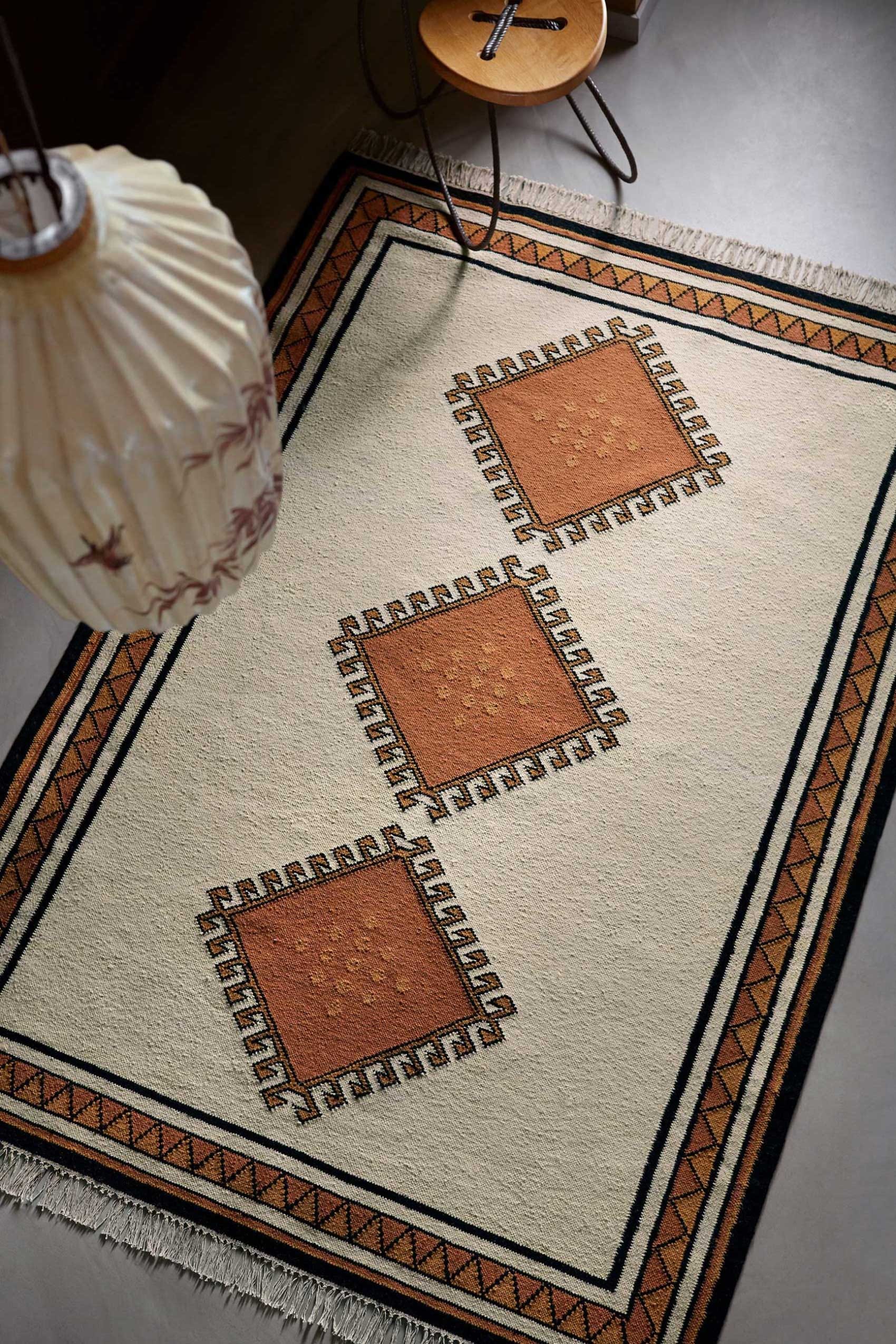 Wecon home Teppich »Afoud« rechteckig 5 mm Höhe Kurzflorteppich, handgewebt, geometrisch, modern, stilvoll, natürlich