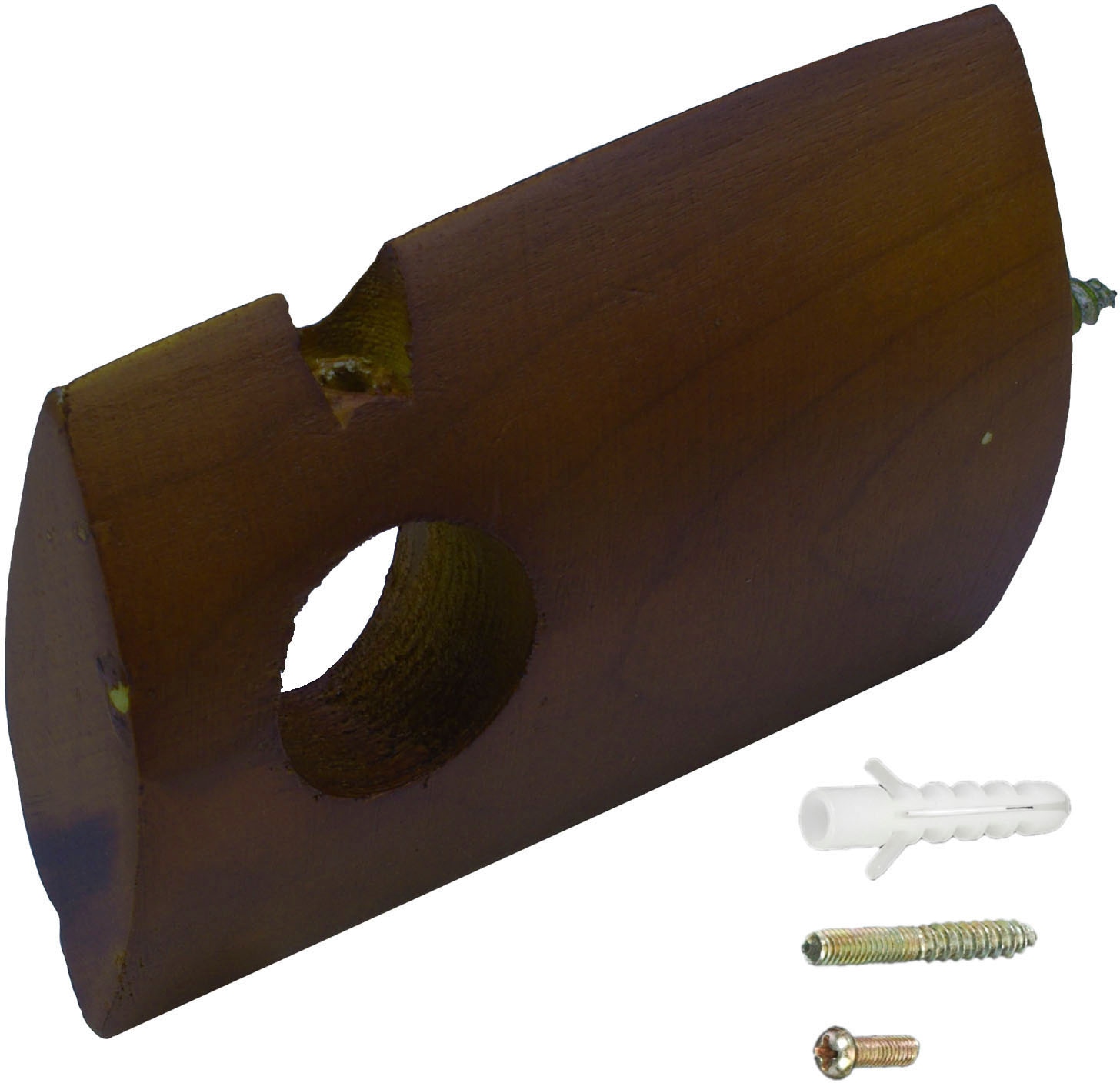 Image of Liedeco Gardinenstangenhalter "Träger geschlossen - Holz 1-läufig "France" - 1 Stück" Halter, Träger für Stangen, Rohre 20 mm