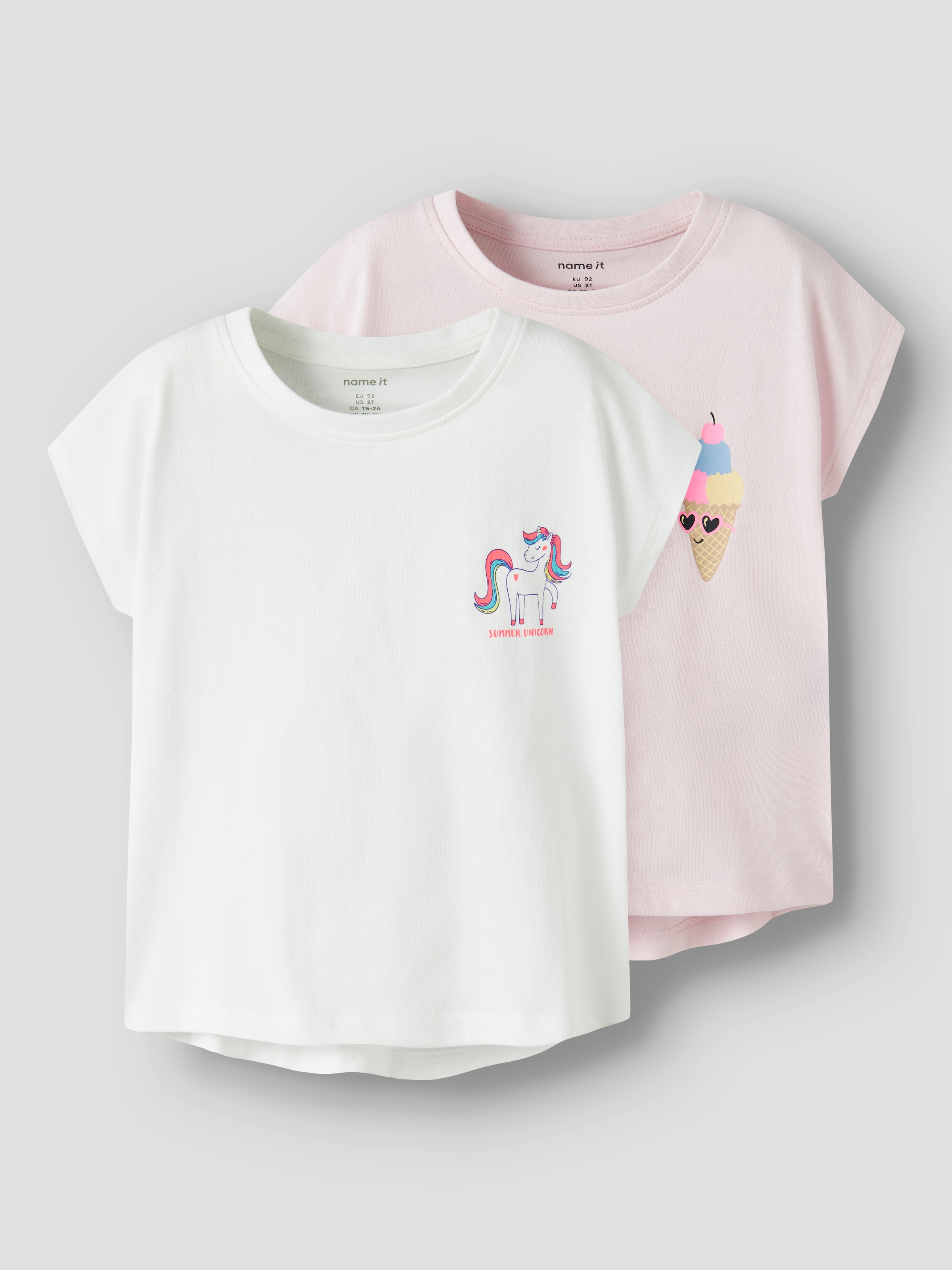 Name It T-shirt à manches courtes »NMFVARUTTI 2P CAPSL LOOSE TOP« Paquet, 2 coton, coupe ample