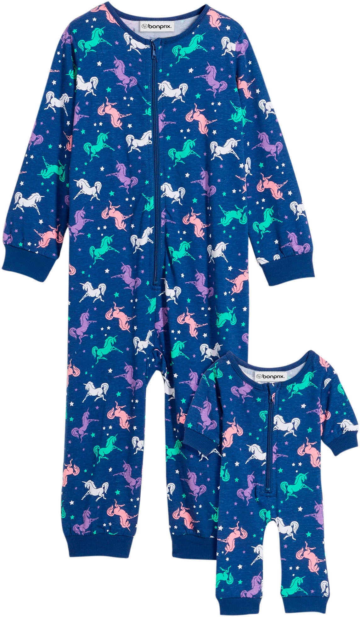 bonprix Combinaison de sommeil Set, 2 pièces im praktischen 2er-Set, mit Reissverschluss, bequeme Passform