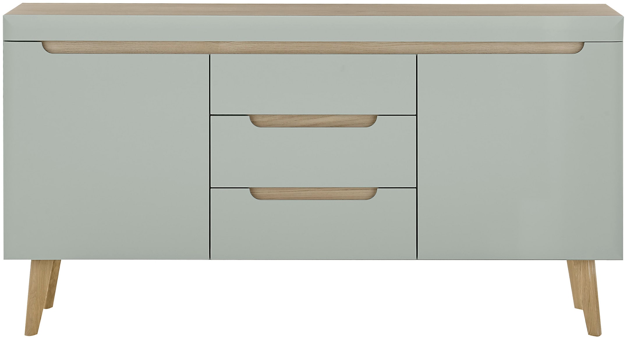INOSIGN Sideboard »Torge, Anrichte, Kommode, Schubladenschrank«, (1 St.), abgeschrägte Füsse, drei Farben, Scandi Design, 160 cm breit
